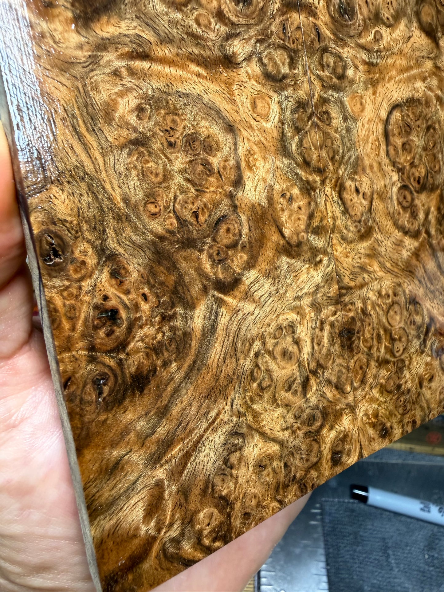 Turkish Walnut Burl Scales TWB2 4 15/16”x2 3/8”x.47”
