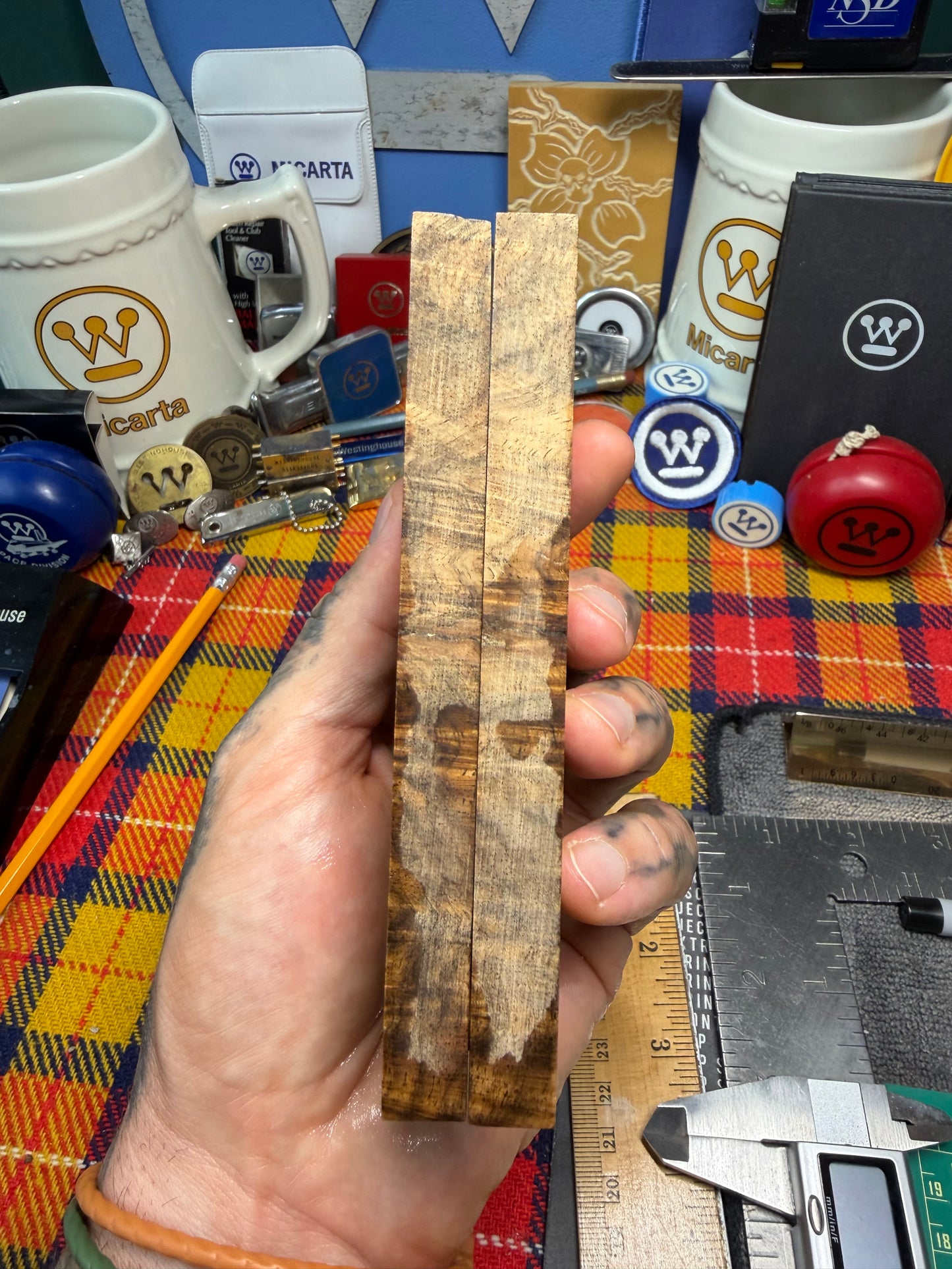Turkish Walnut Burl Scales TWB1 5”x2 3/8”x.48”