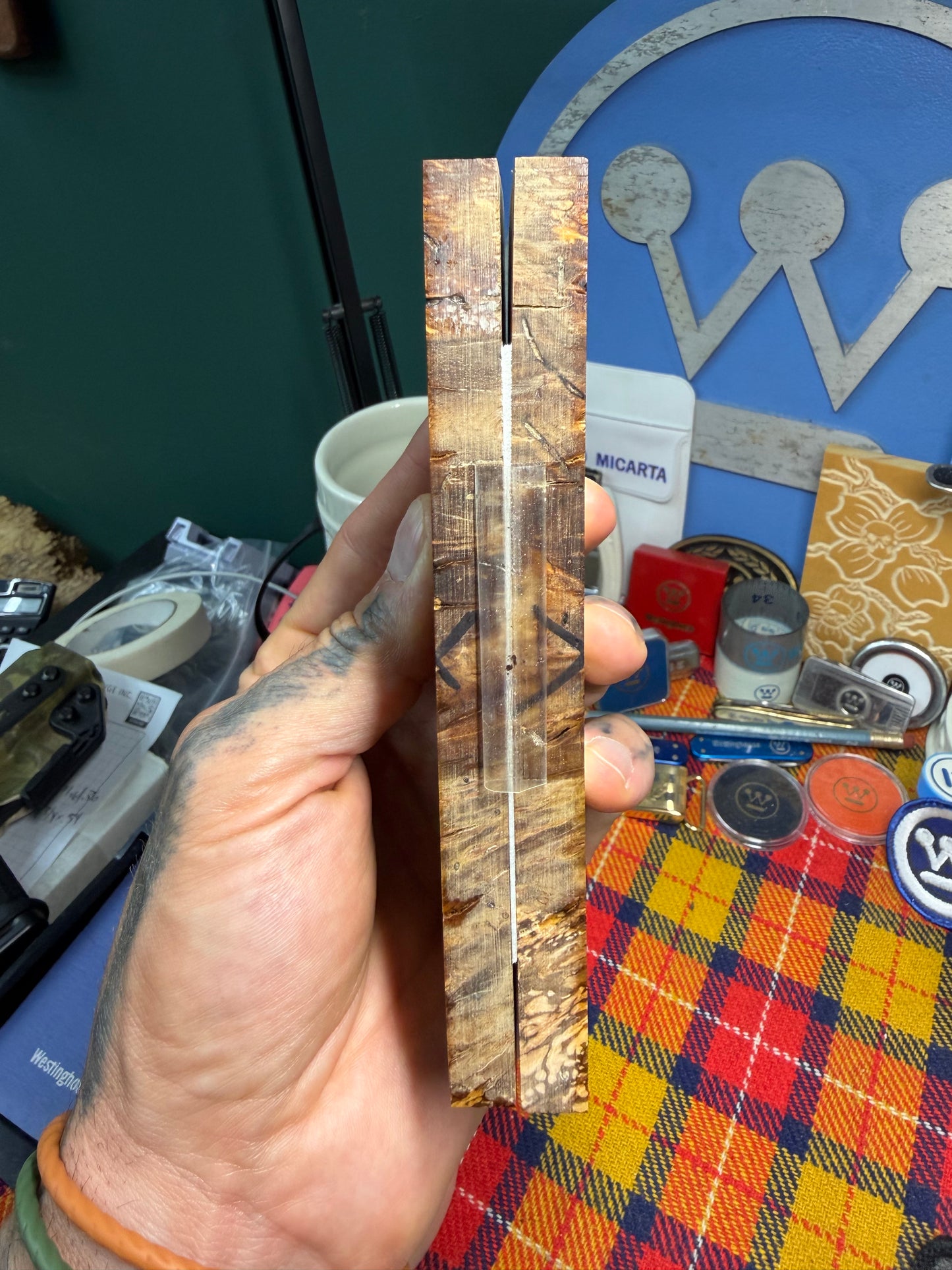 Spalted Almond Burl Scales SALB1 5 3/4”x2 1/16”x.42”