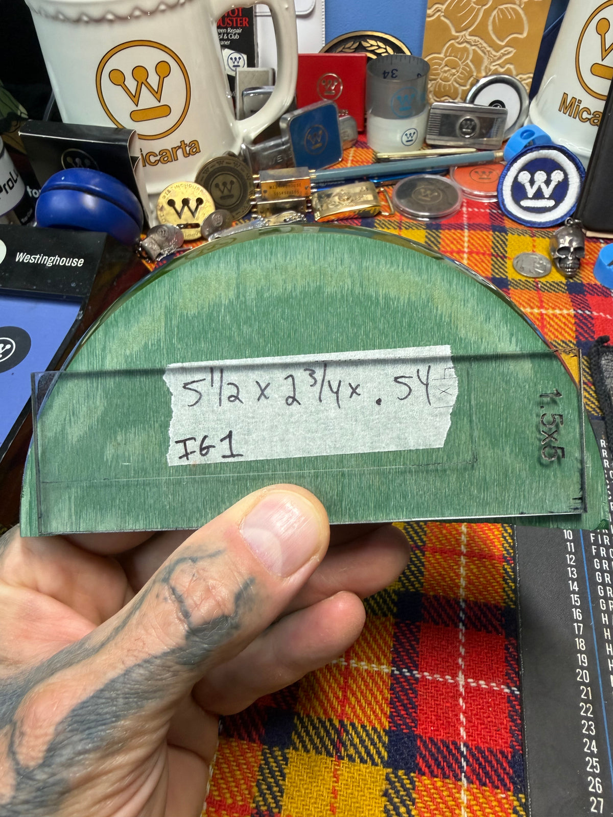 Antique Irish Green Bakelite Block (Different Sizes)