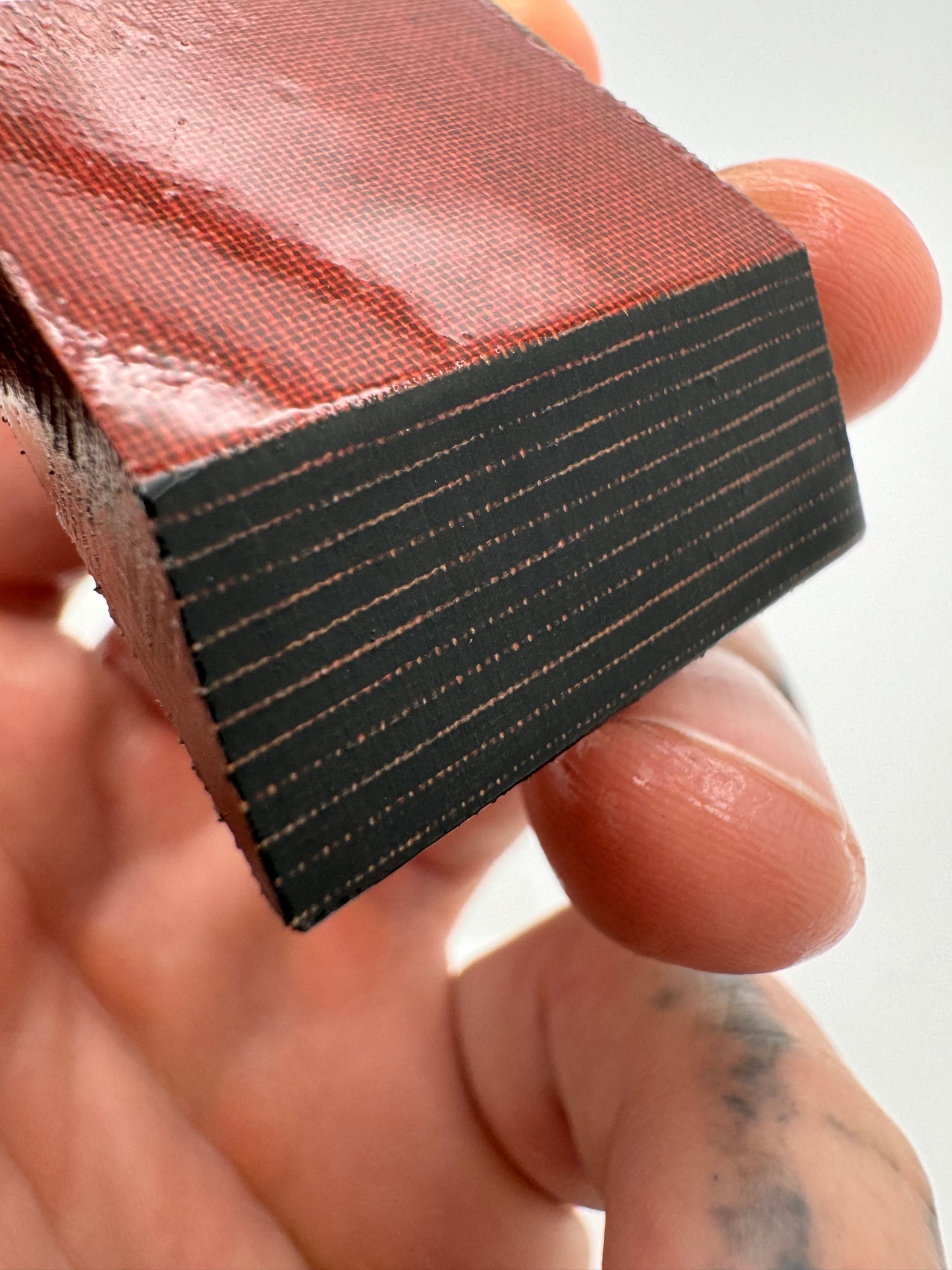 Vintage Layered Canvas (Black/Red) 5" x 3" x 3/8"