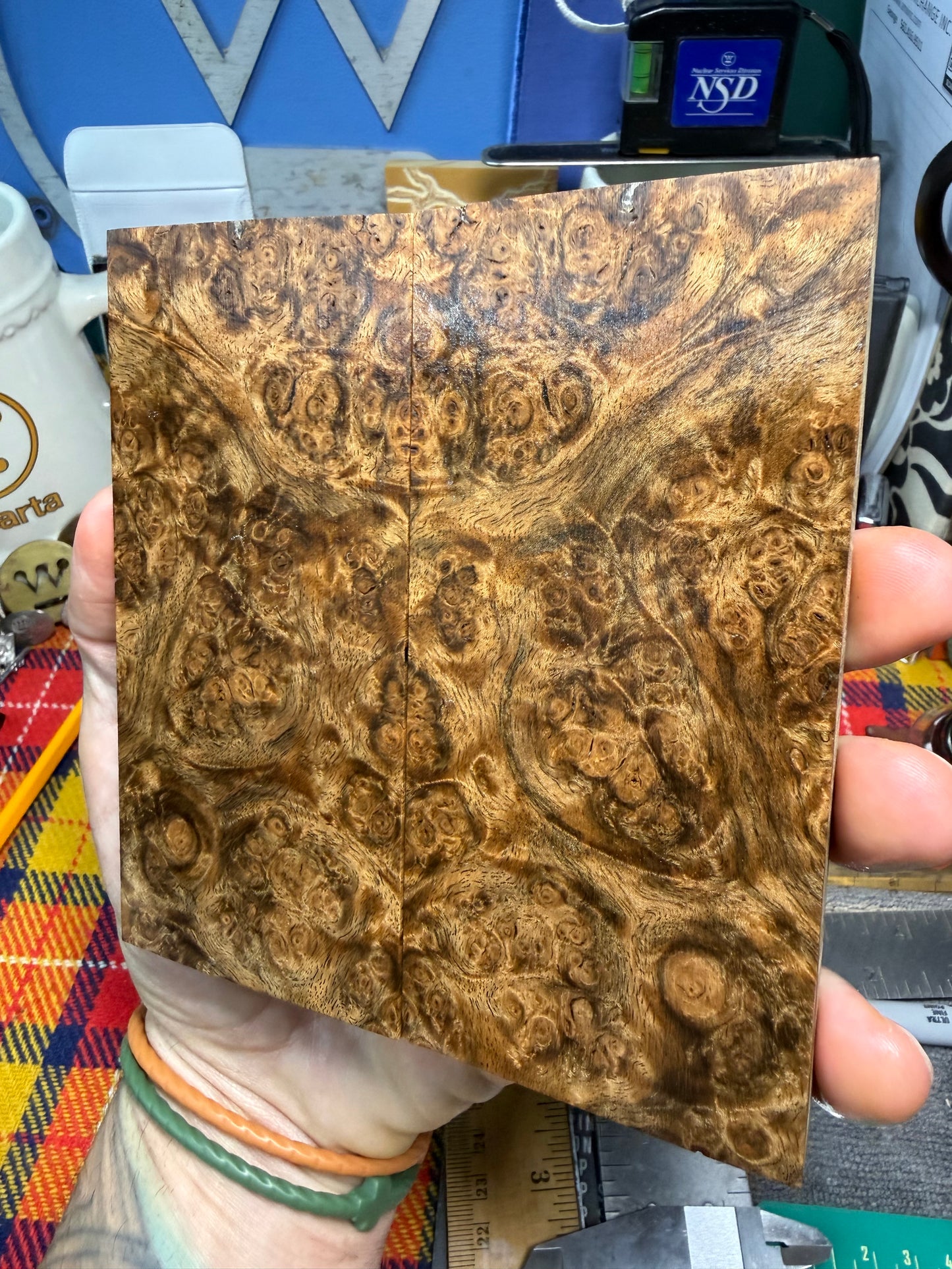 Turkish Walnut Burl Scales TWB1 5”x2 3/8”x.48”