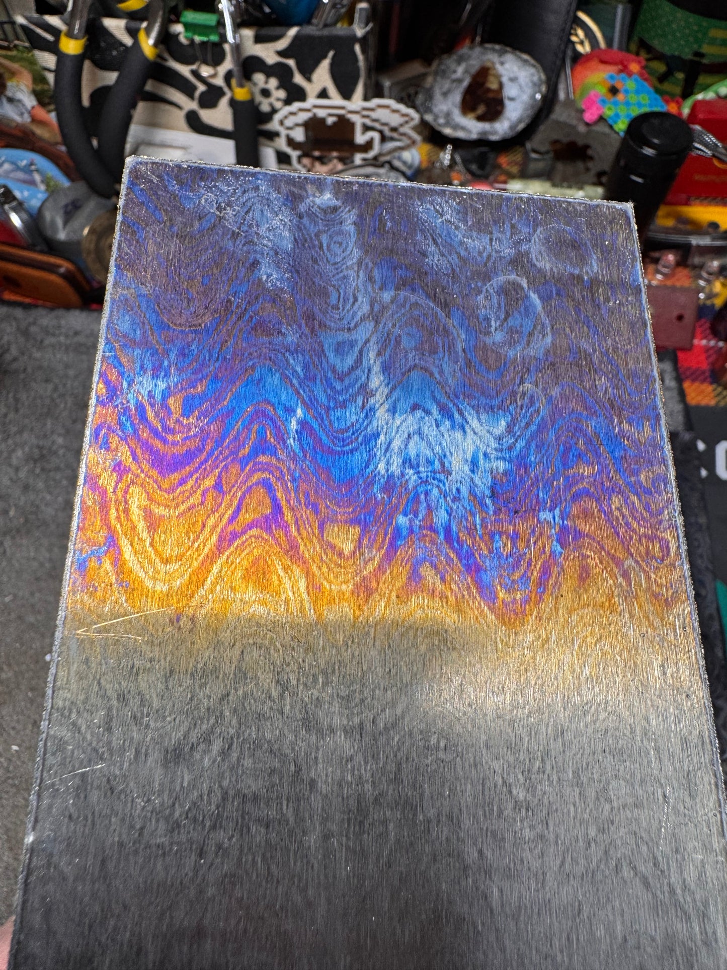 Titanium Damascus (AwesoMetal) 11 3/4” x 3” x .21”