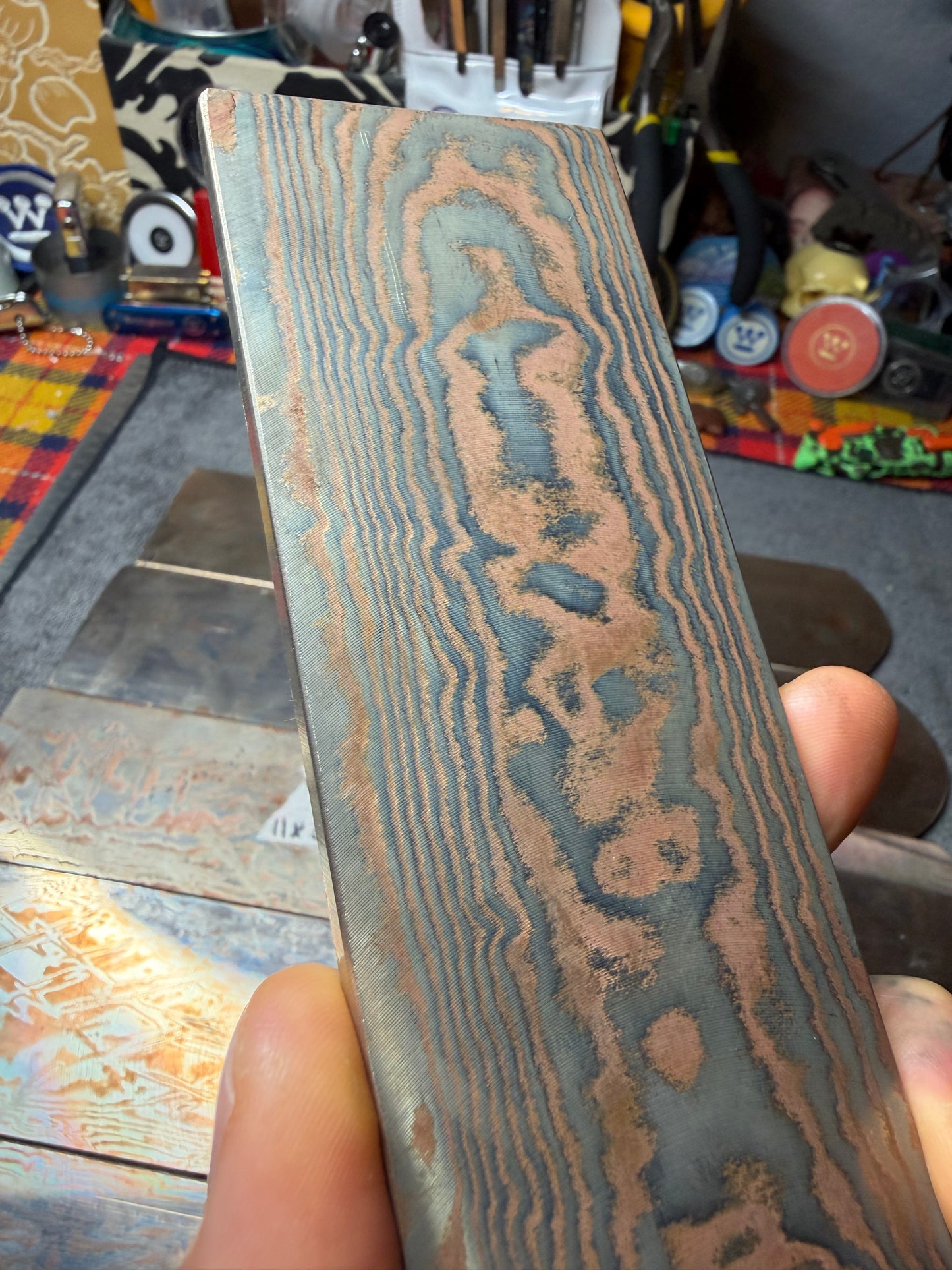 Vegas Forge 2-Alloy (Nickel/Copper) Mokume Gane - Multiple Sizes/Patterns