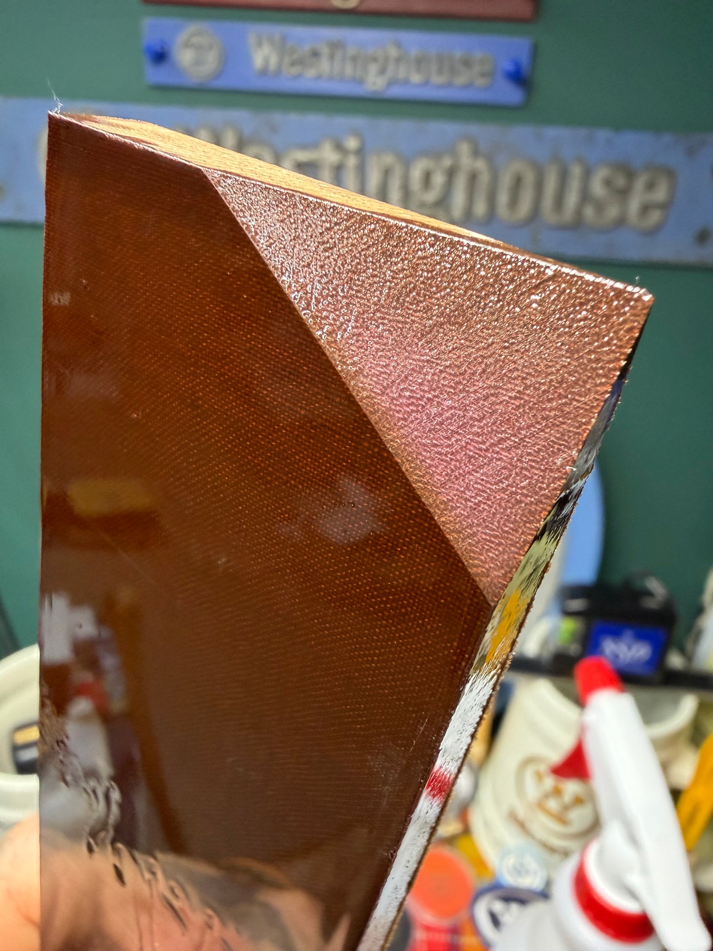 Vintage Westinghouse Purple Moly Linen 4 15/16” x 2 7/8” x 3/8”