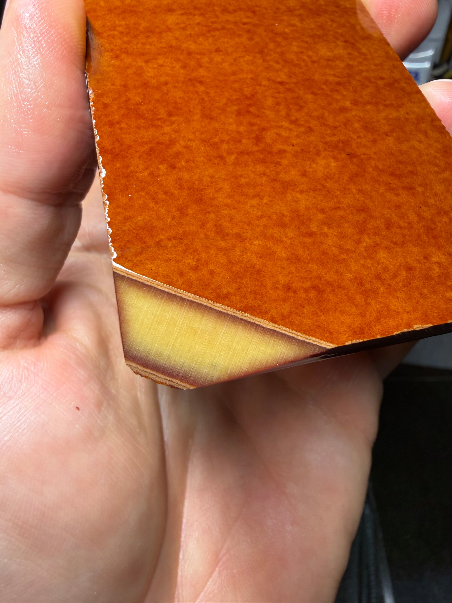 Vintage Butterscotch Paper (Mottled) 5" x 2 15/16" x .19"