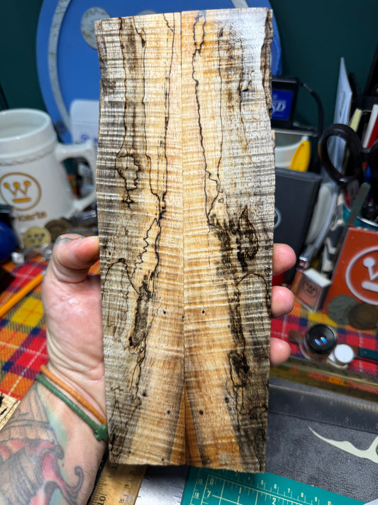 Spalted Curly Koa Scales SK5 8 1/2-10 1/2”x1 7/16-2”x.37