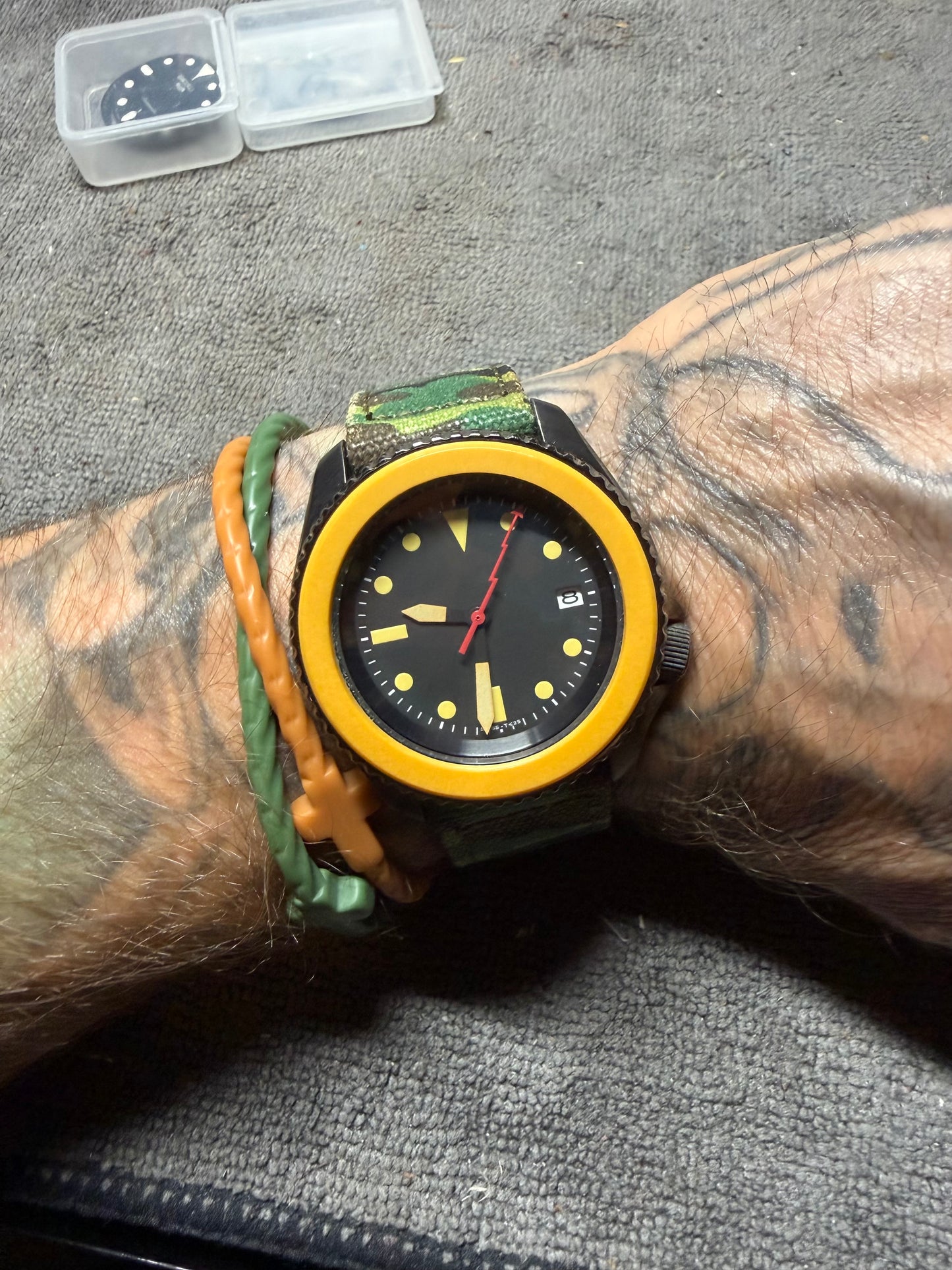 Used Custom Modded Seiko 5 With Westinghouse Ivorite Bezel And Buckle