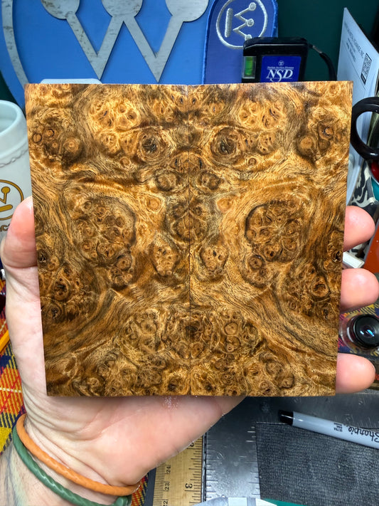 Turkish Walnut Burl Scales TWB2 4 15/16”x2 3/8”x.47”