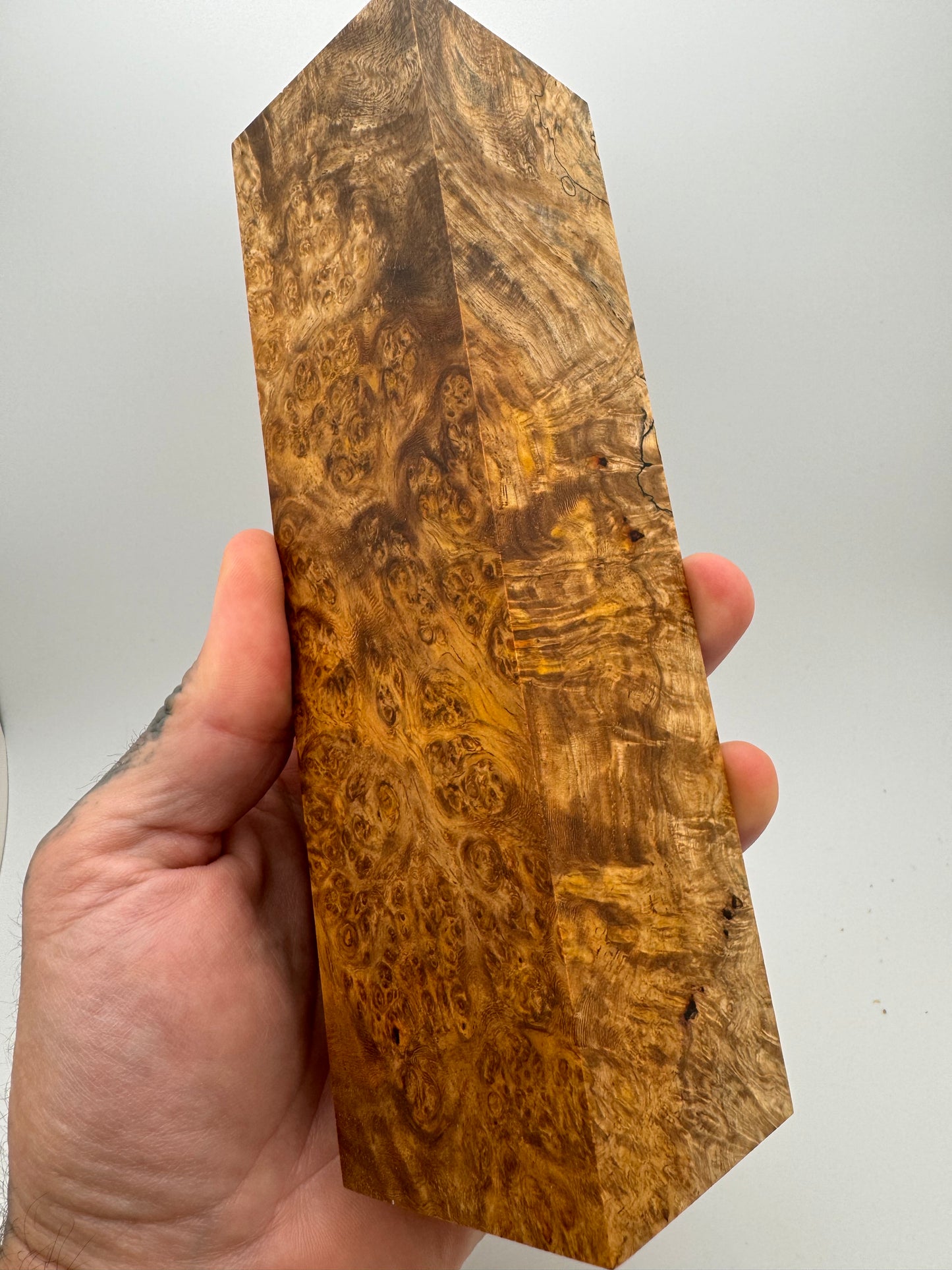 Stabilized Spalted Amboyna Burl Block (3) 7 1/4” x 2” x 2”