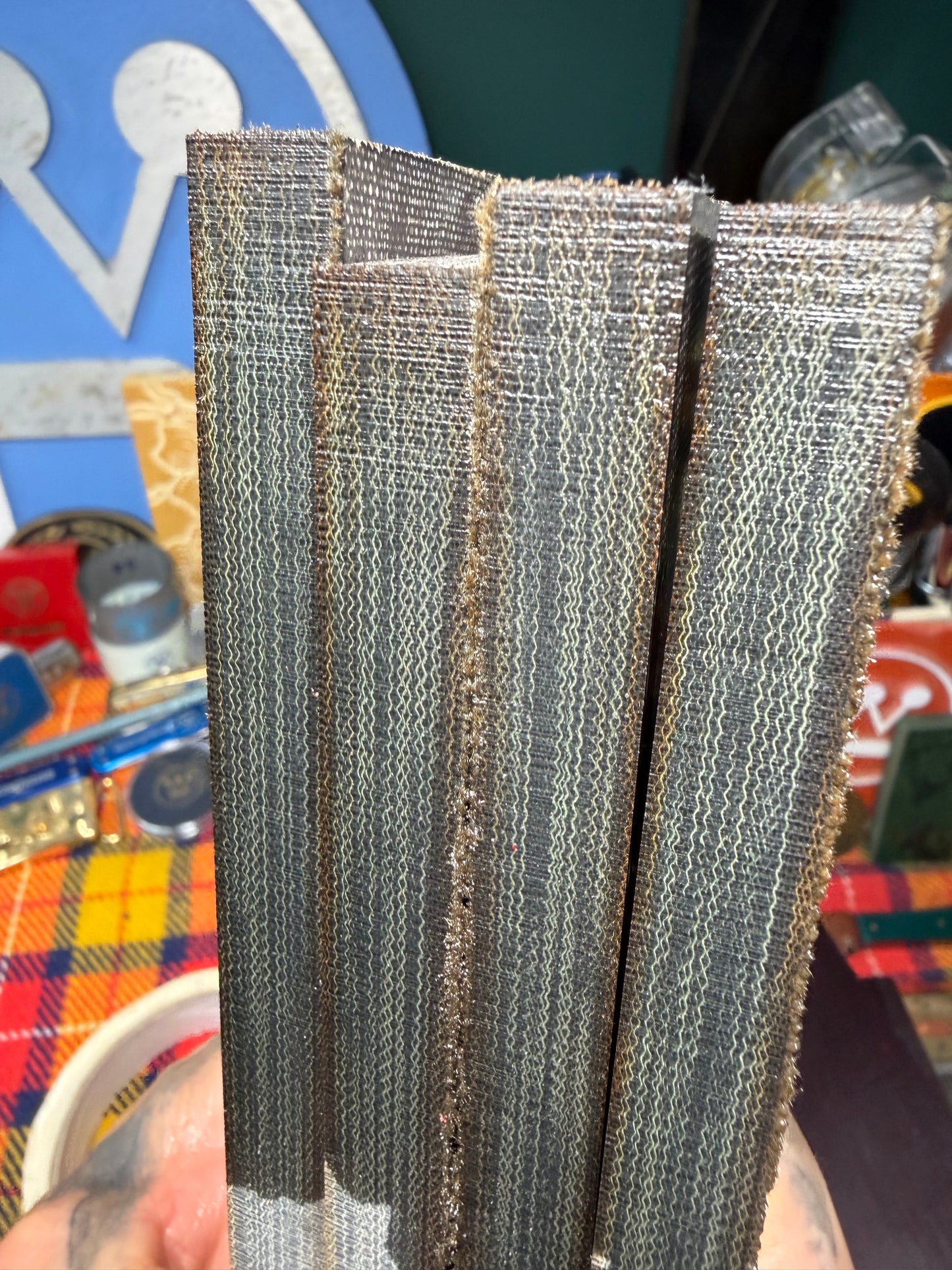 Vintage Westinghouse OD Green Canvas Slab 9 3/4”x1 1/2”x1/2”