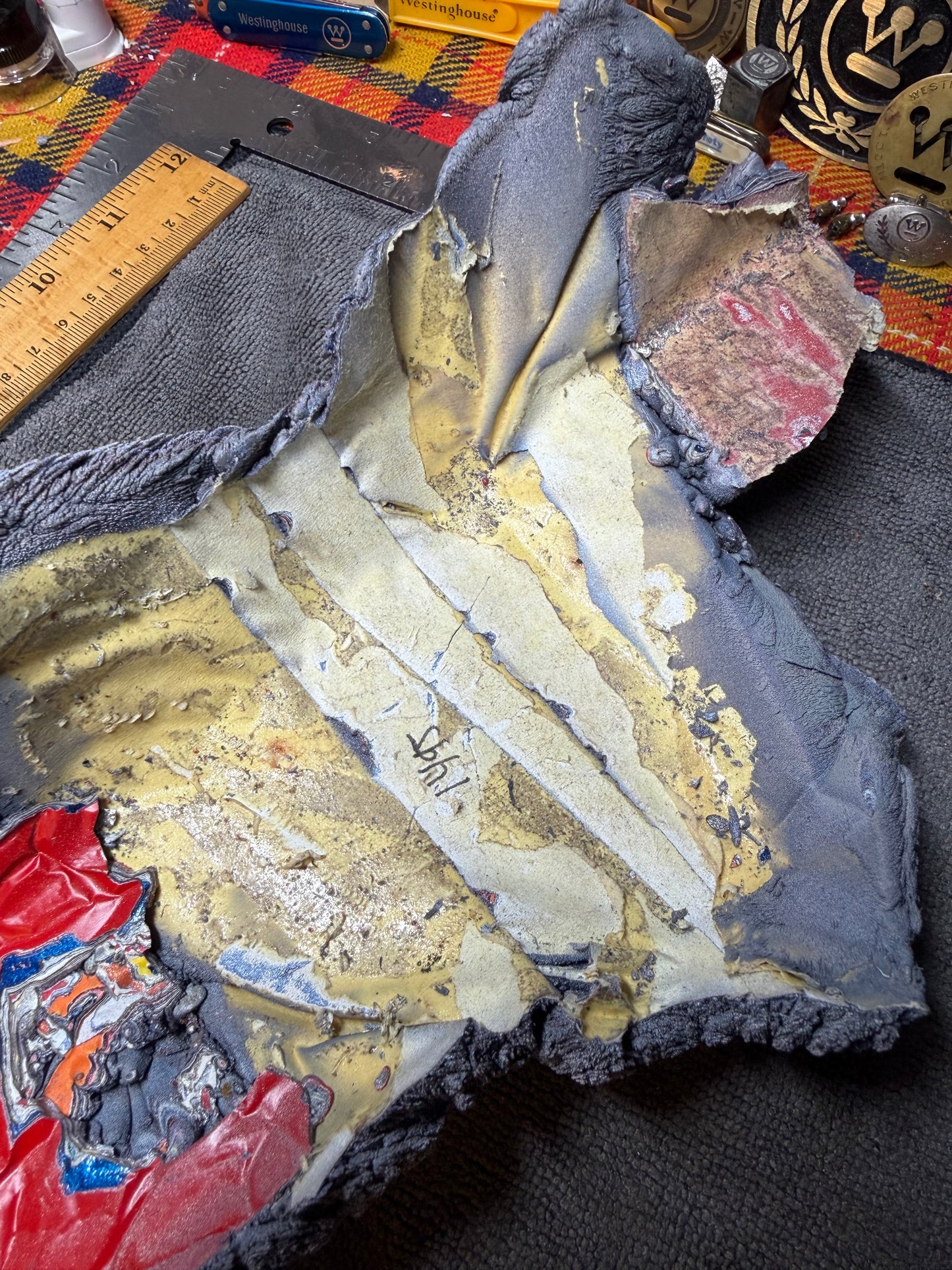 Kenworth Dragonskin Fordite 13 1/2" x 3 1/2 - 5 1/4" x 1.1 - 1.4”