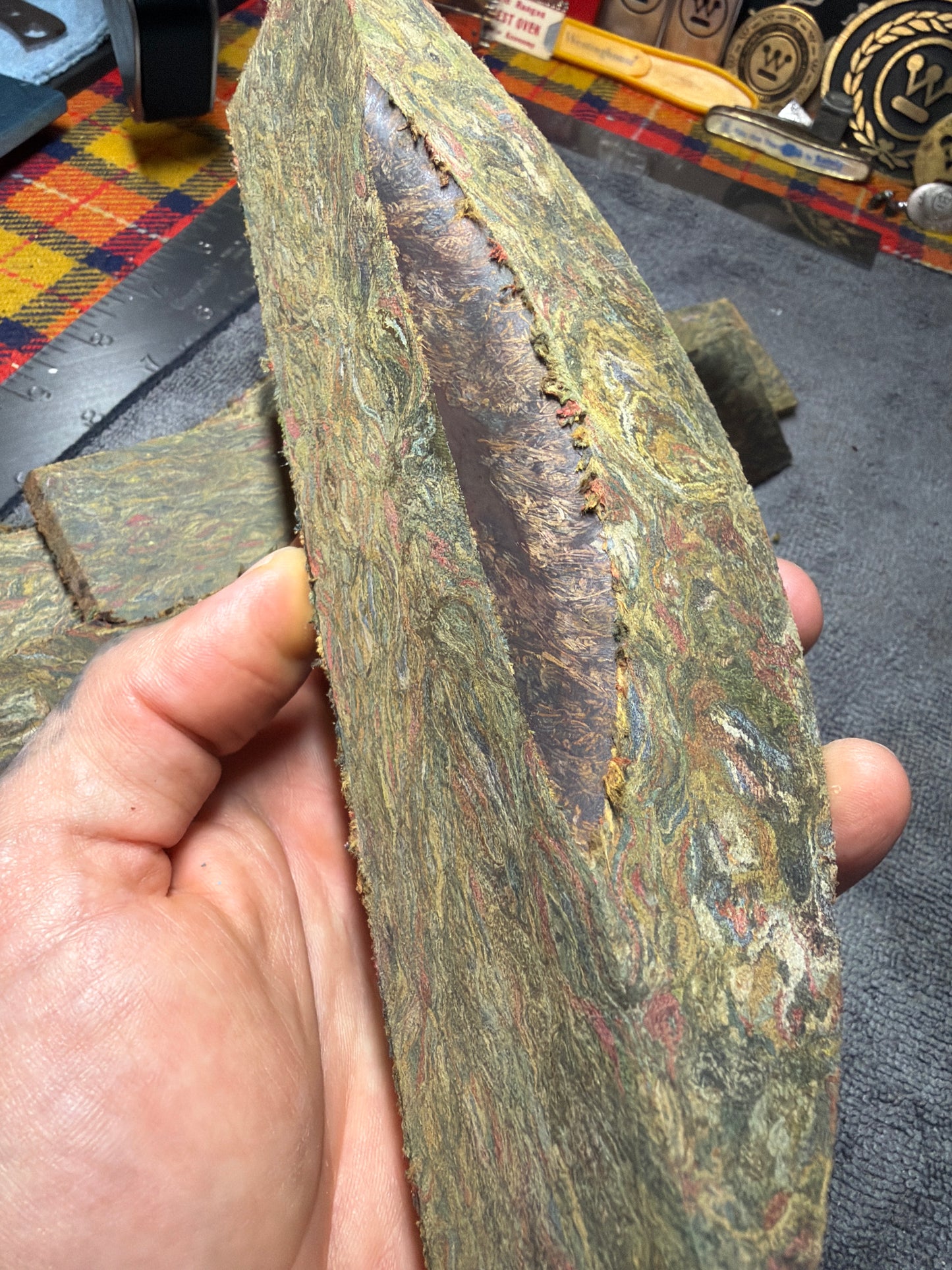 Mare Island Multi-Color Rag Micarta Slabs/Block