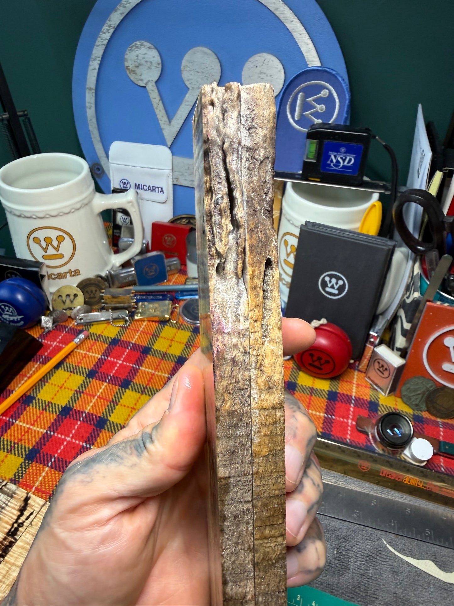 Spalted Curly Koa Scales SK5 8 1/2-10 1/2”x1 7/16-2”x.37