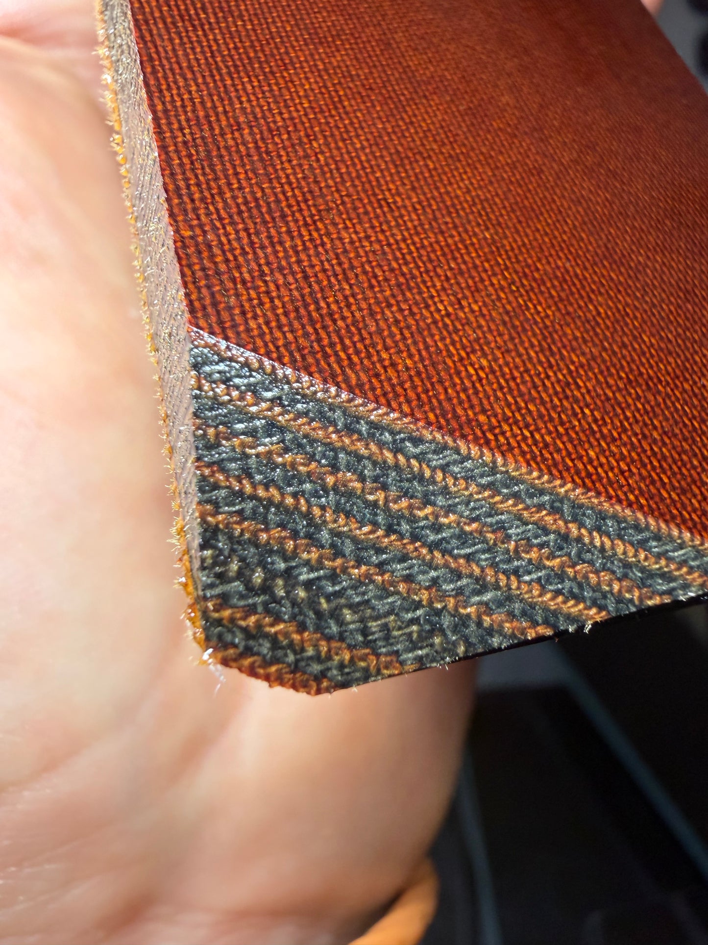 Vintage Layered Linen (Brown/Black) 5” x 2 15/16” x 1/4”