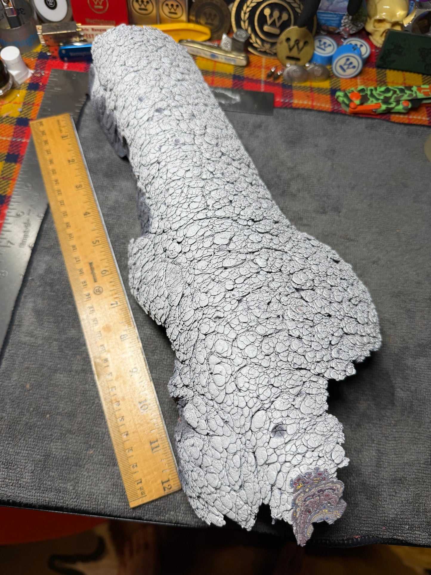 Kenworth Dragonskin Fordite 13 1/2" x 3 1/2 - 5 1/4" x 1.1 - 1.4”