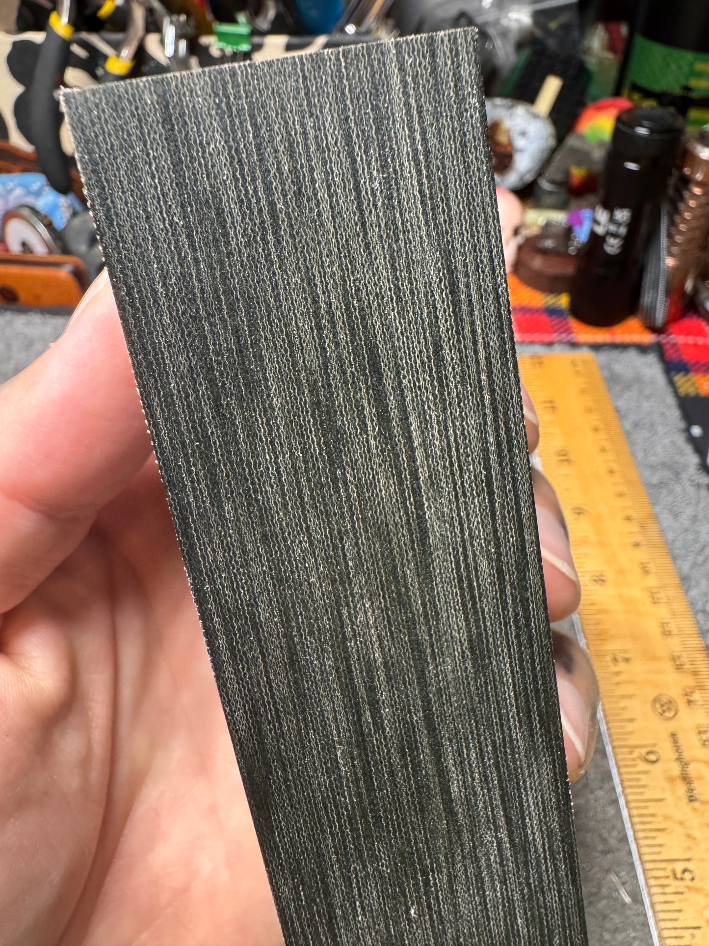 Vintage OD Green Cotton Block 5 3/8” x 1 9/16” x 1 5/16”