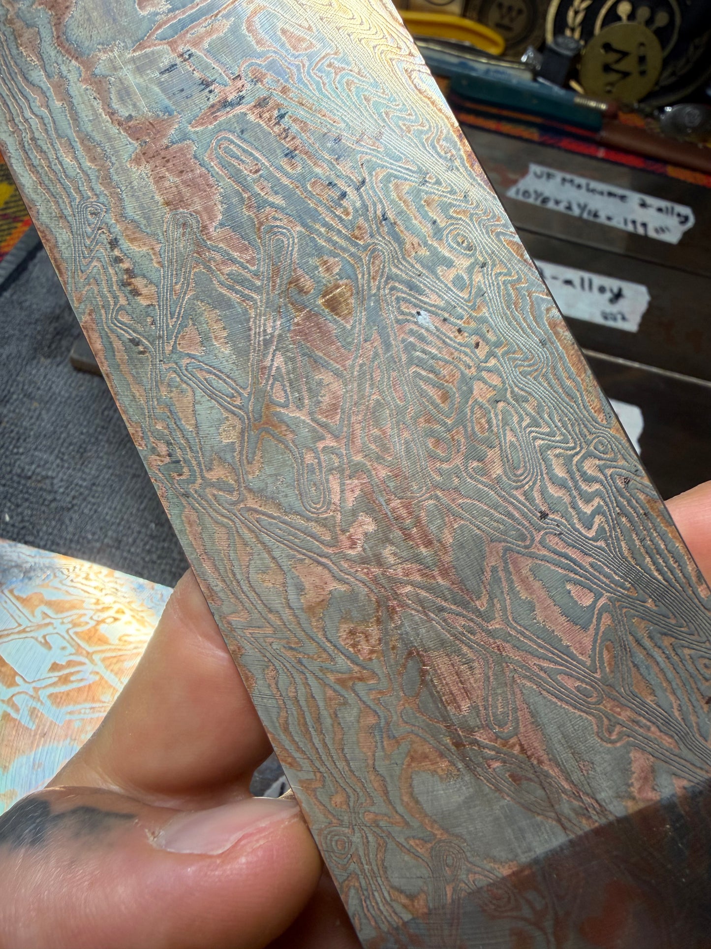 Vegas Forge 2-Alloy (Nickel/Copper) Mokume Gane - Multiple Sizes/Patterns