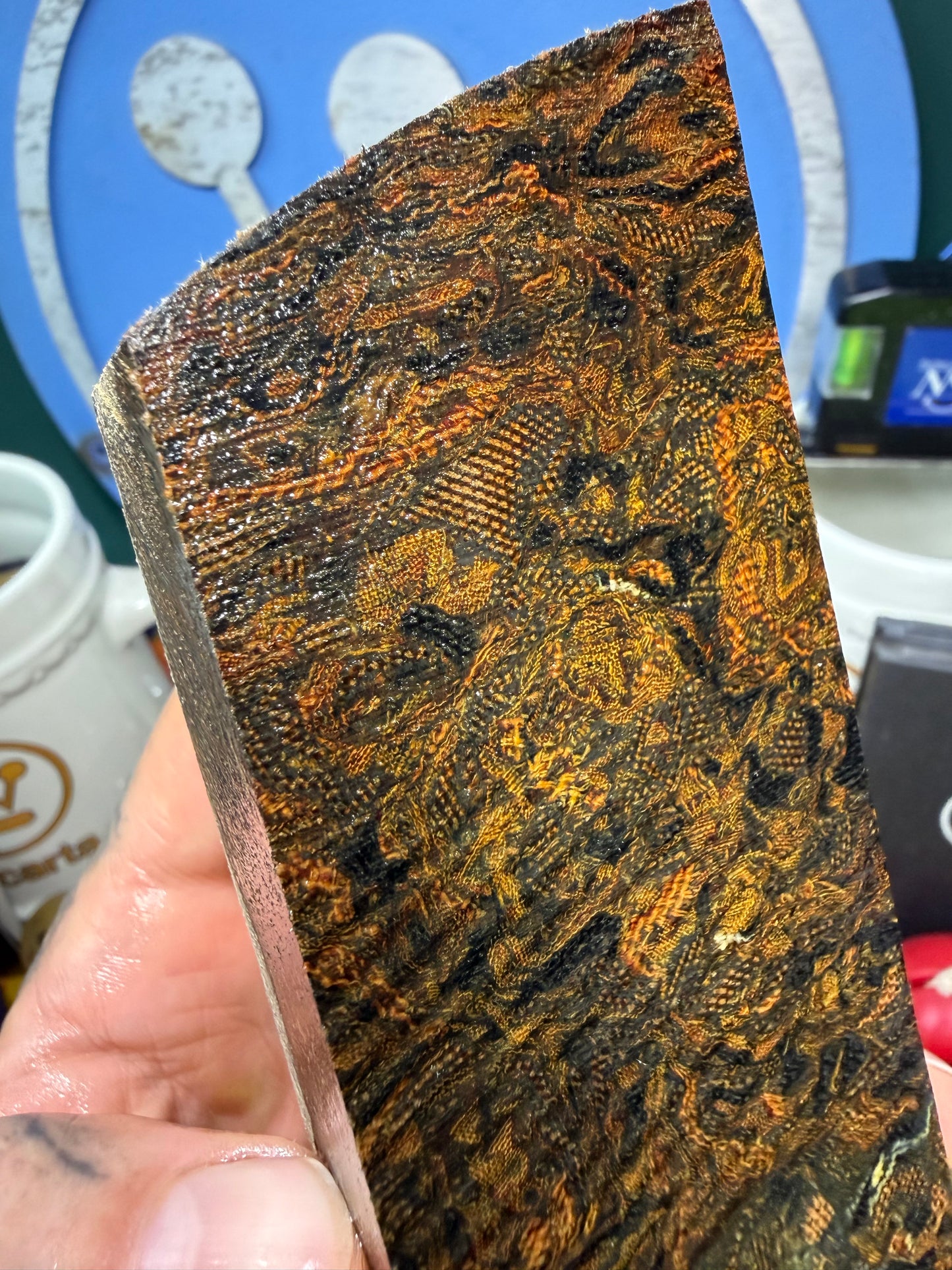Antique Multi-Tone Rag Micarta Block 5”x2”x.96”