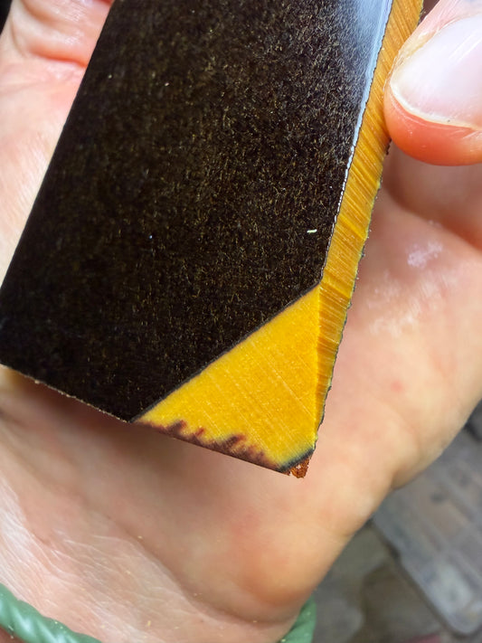 Black Bark Butterscotch Paper Micarta 5” x 2 15/16” x 1/4”
