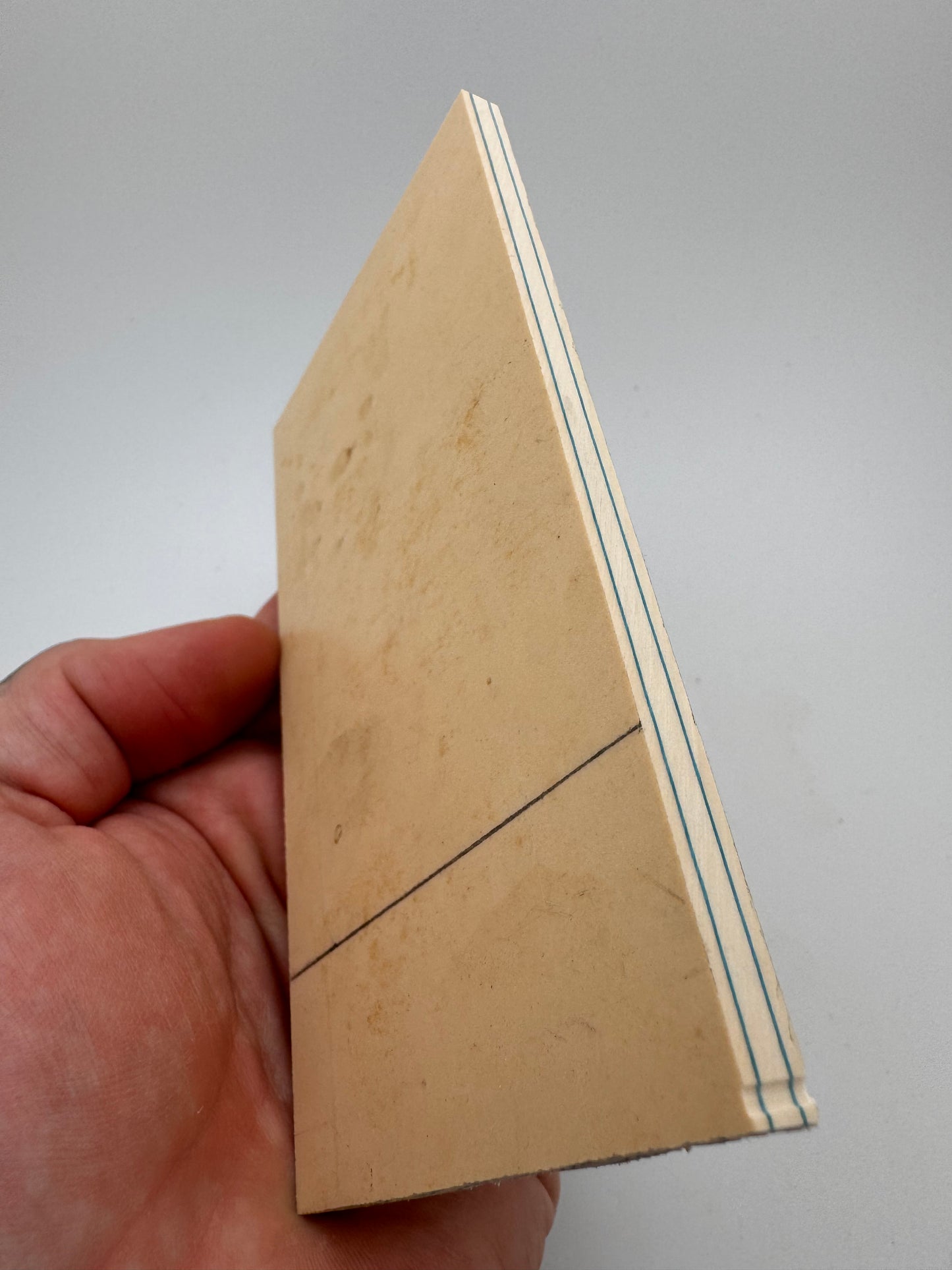 Westinghouse Late-Era Ivory Paper (Turquoise/Seafoam Lines) 5" x 3" x .24"