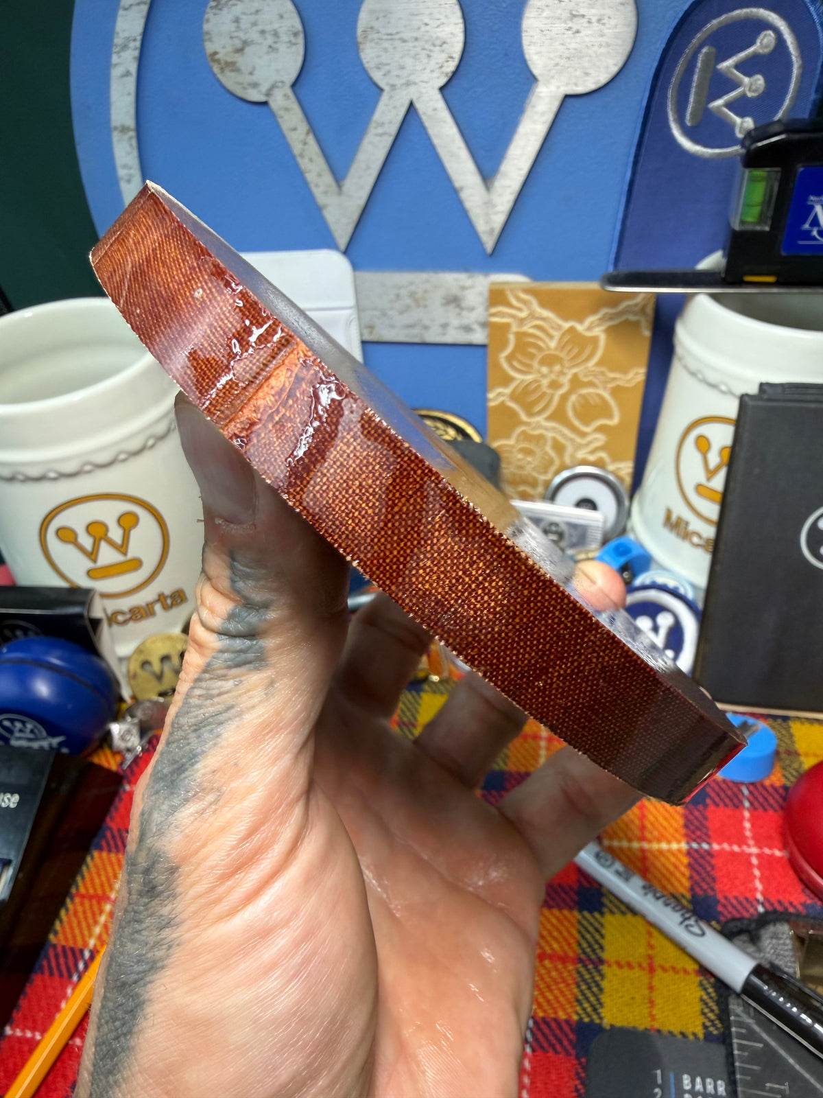 Westinghouse “Crushed” Butterscotch Linen Round 5”x.48”