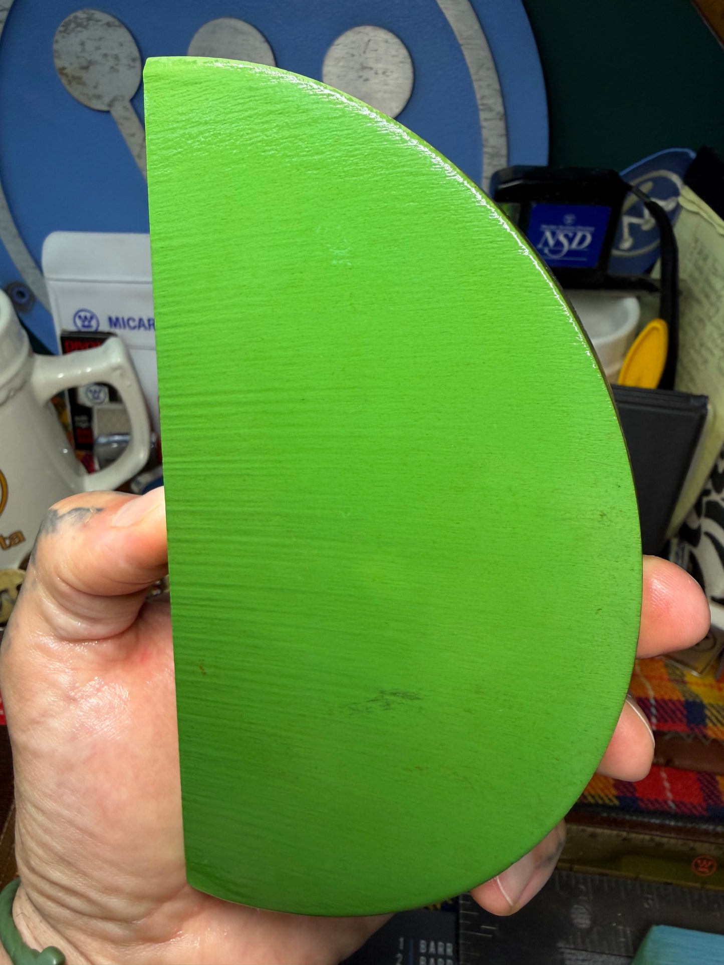 Antique Lime Green Bakelite Block 6 1/4" x 3 1/4" x .65"