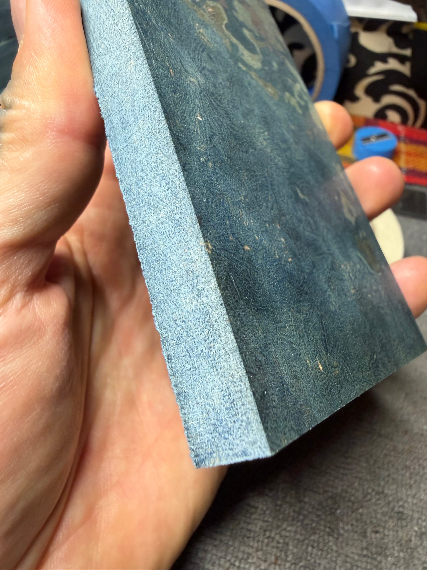 Vintage Blue Rag Micarta BR9A 6”x3”x.47”