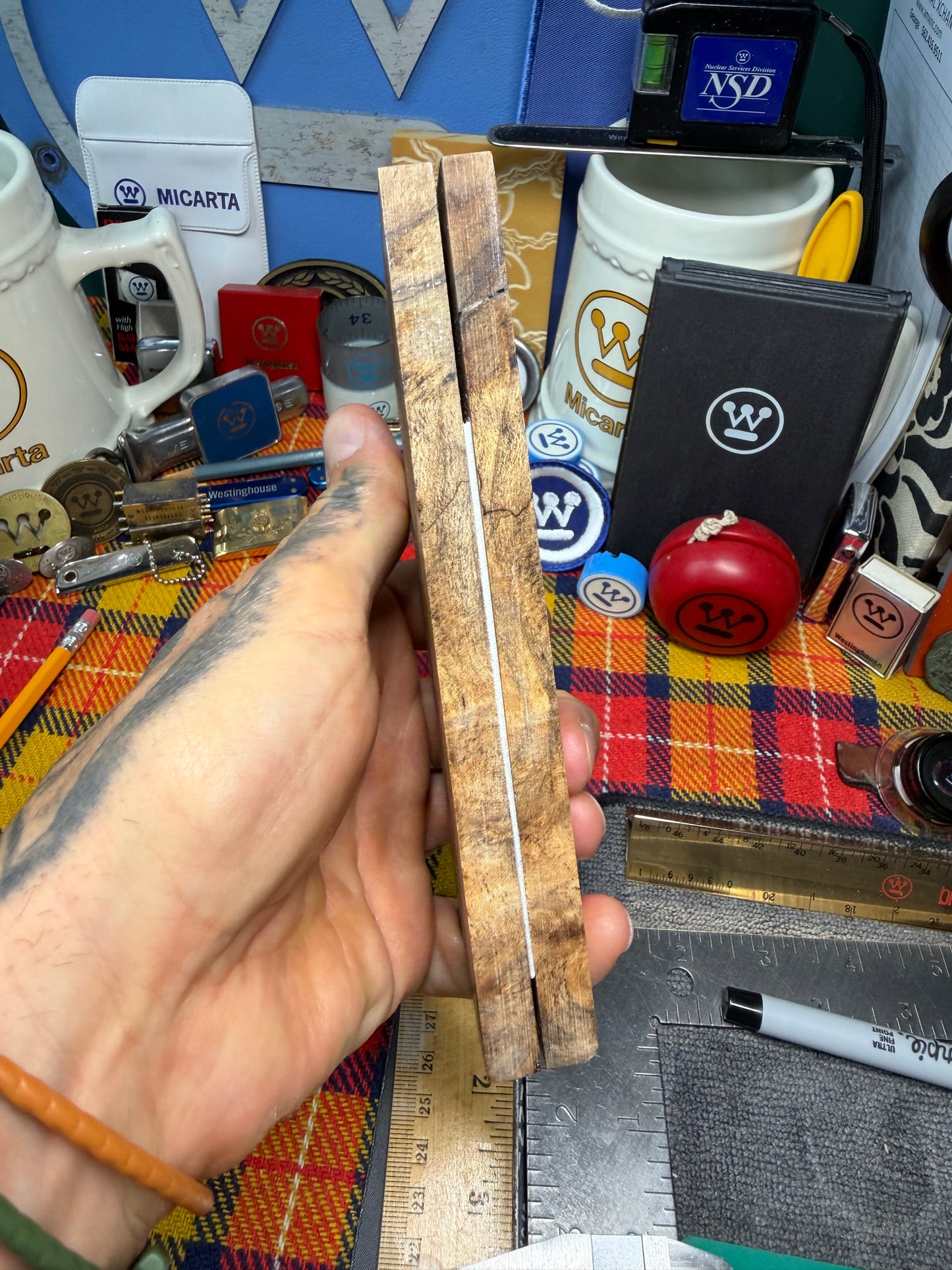 Spalted Turkish Walnut Burl Scales STW1 5 3/4”x2 1/2”x.33+”