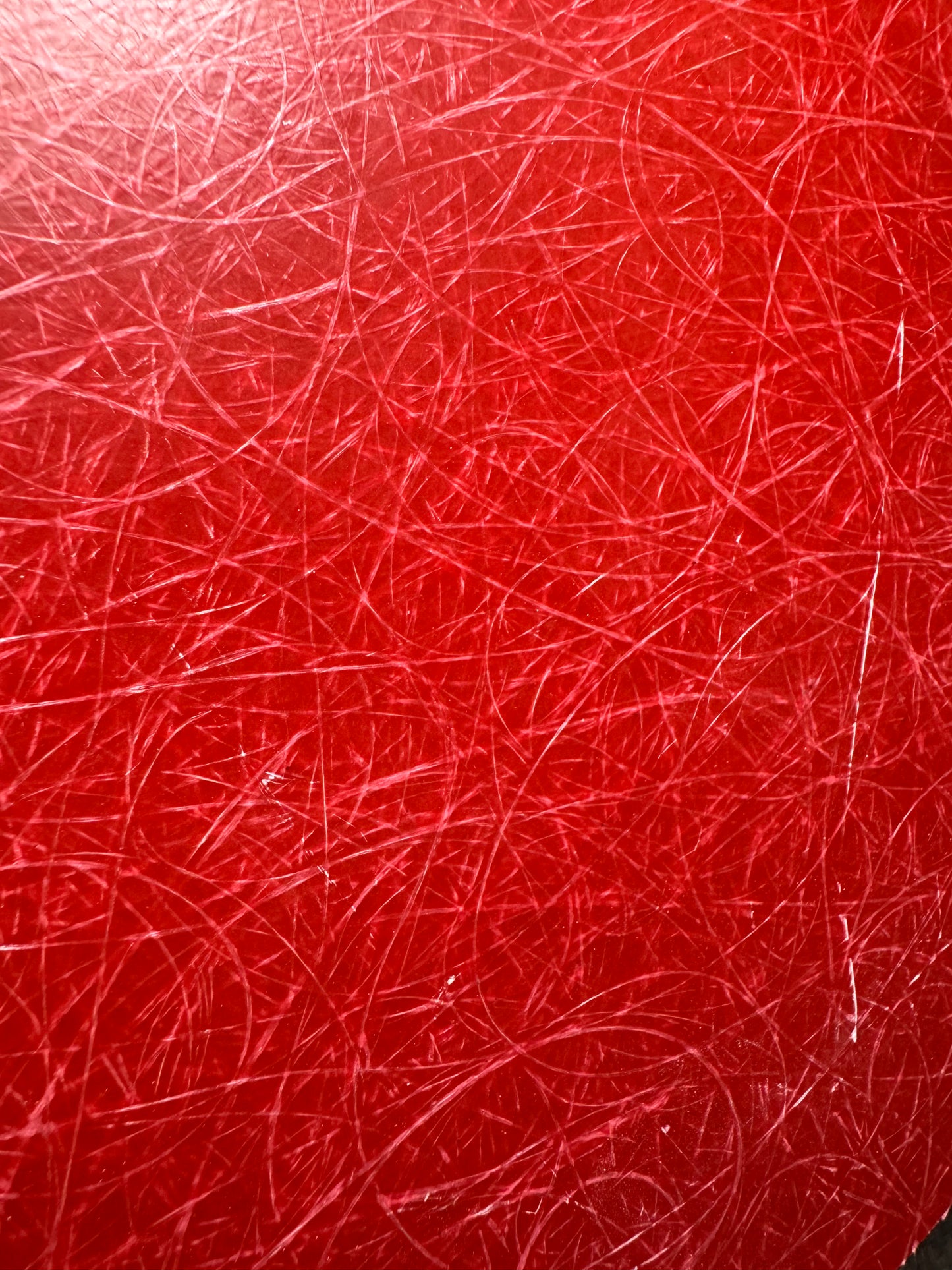 Vintage Red Spun Glass Block 6” x 6” x 1/2”