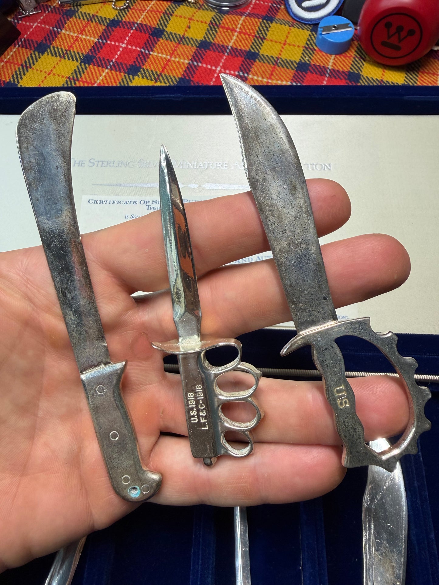 Sterling Silver Miniature Arms Collection “The Famous Knives of World War II Set
