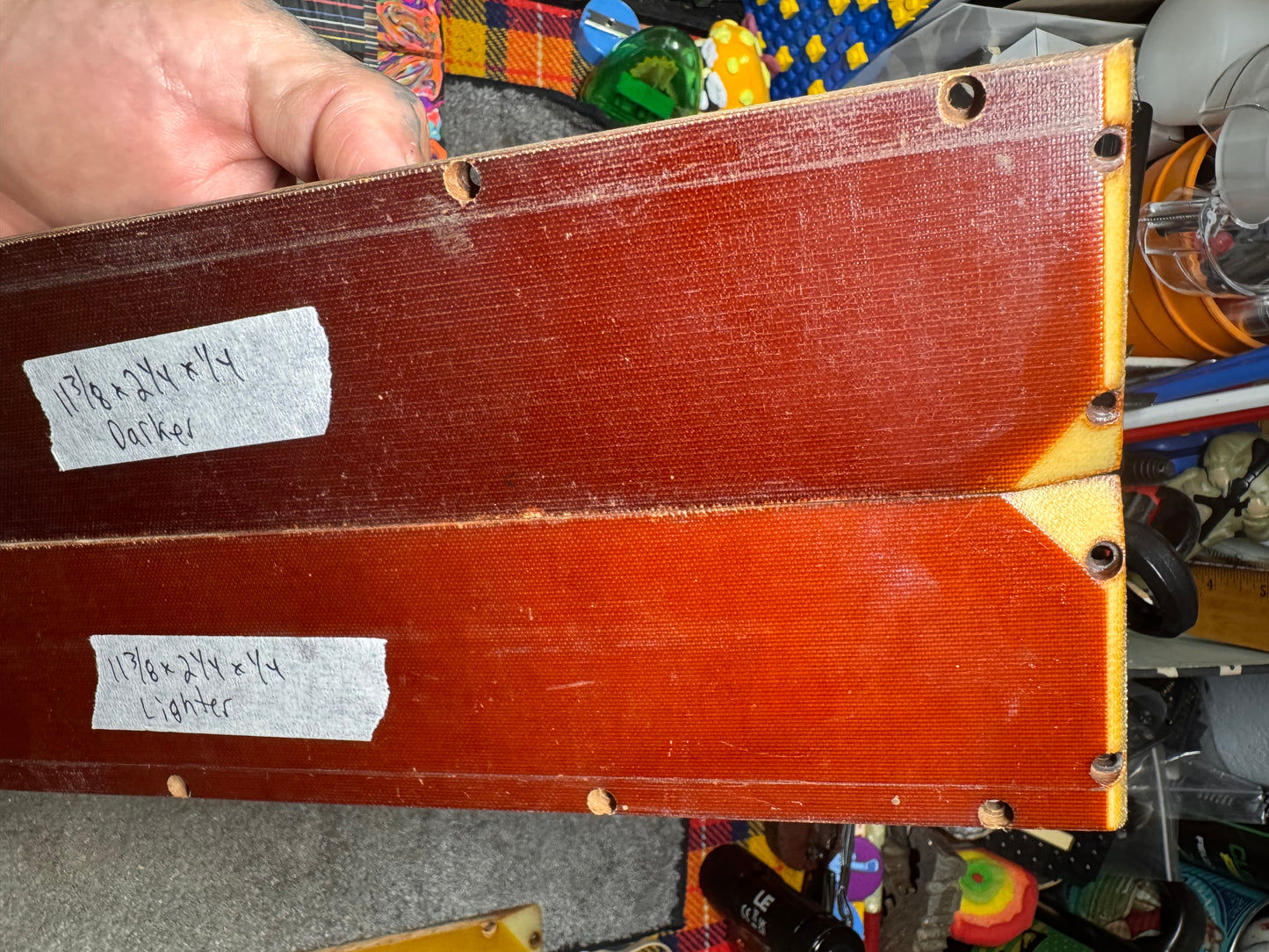 Vintage Butterscotch Fiberglass Slab (2 Options) 11 3/8”x2 1/4”x1/4”