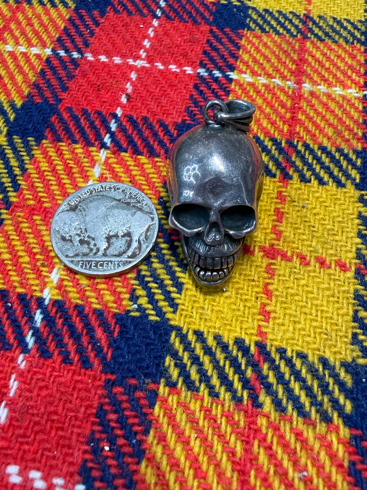 Sterling Silver Skull Stash Box Pendant