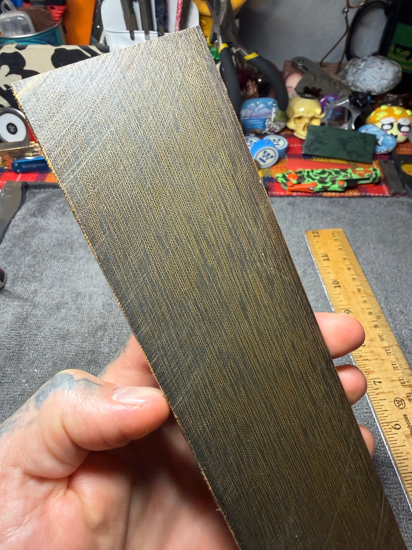 Vintage Westinghouse Cross-Cut OD Green Canvas Slab 9”x2 3/8”x.166”