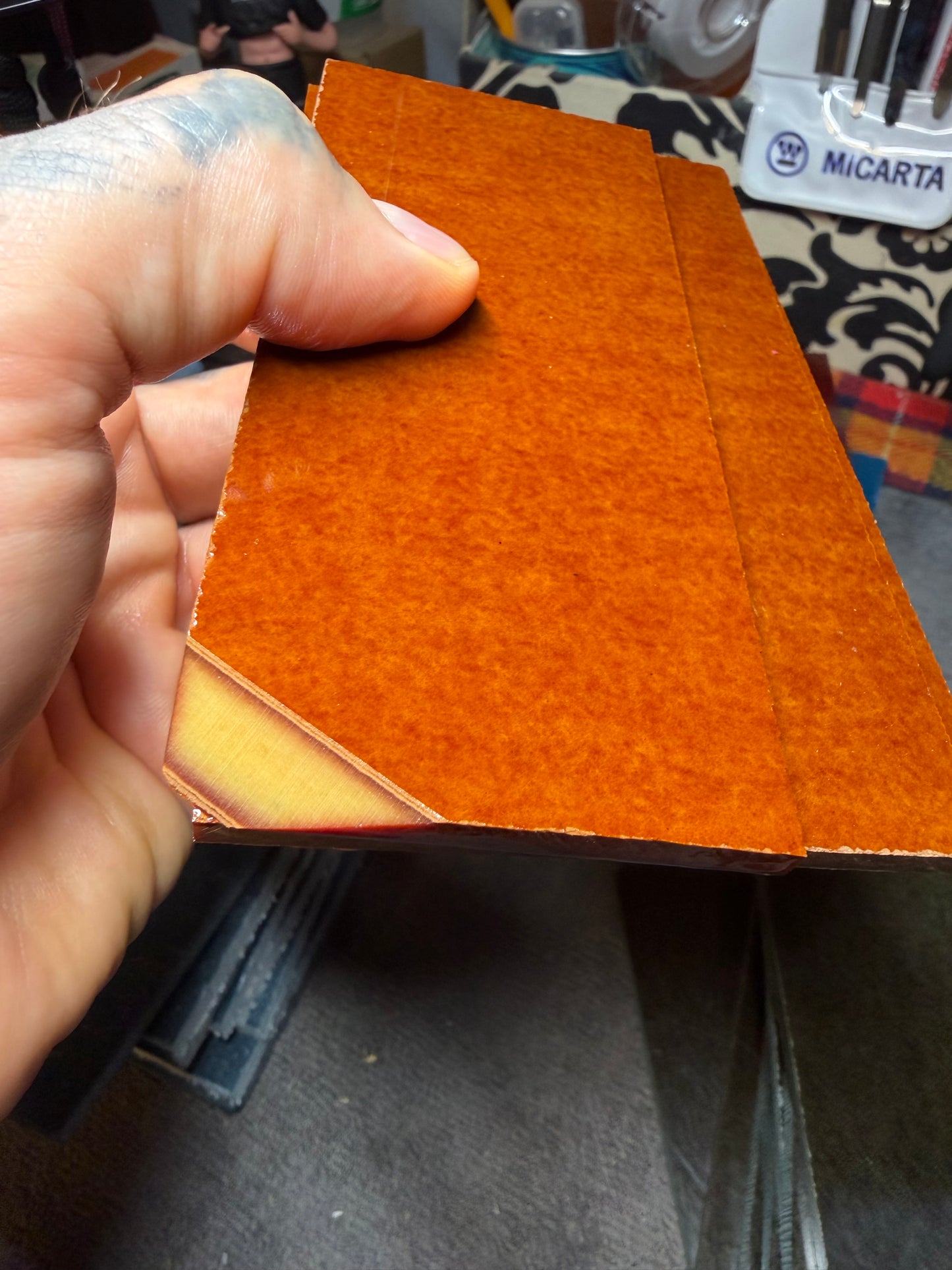 Vintage Butterscotch Paper (Mottled) 5" x 2 15/16" x .19"