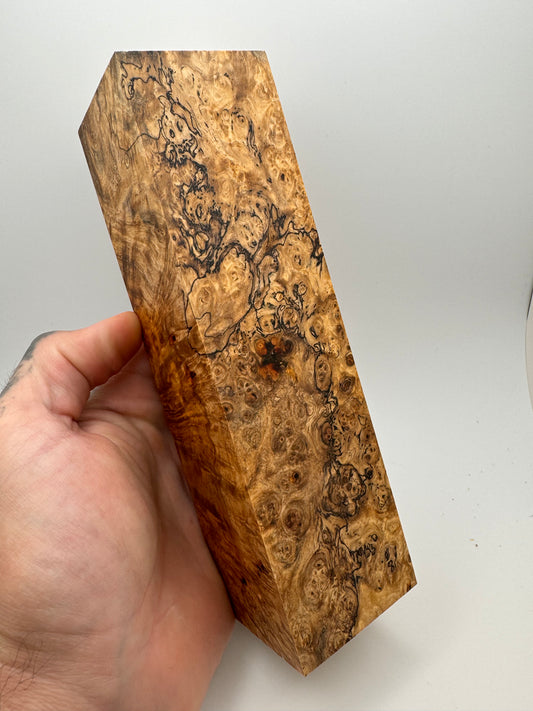 Stabilized Spalted Amboyna Burl Block (3) 7 1/4” x 2” x 2”