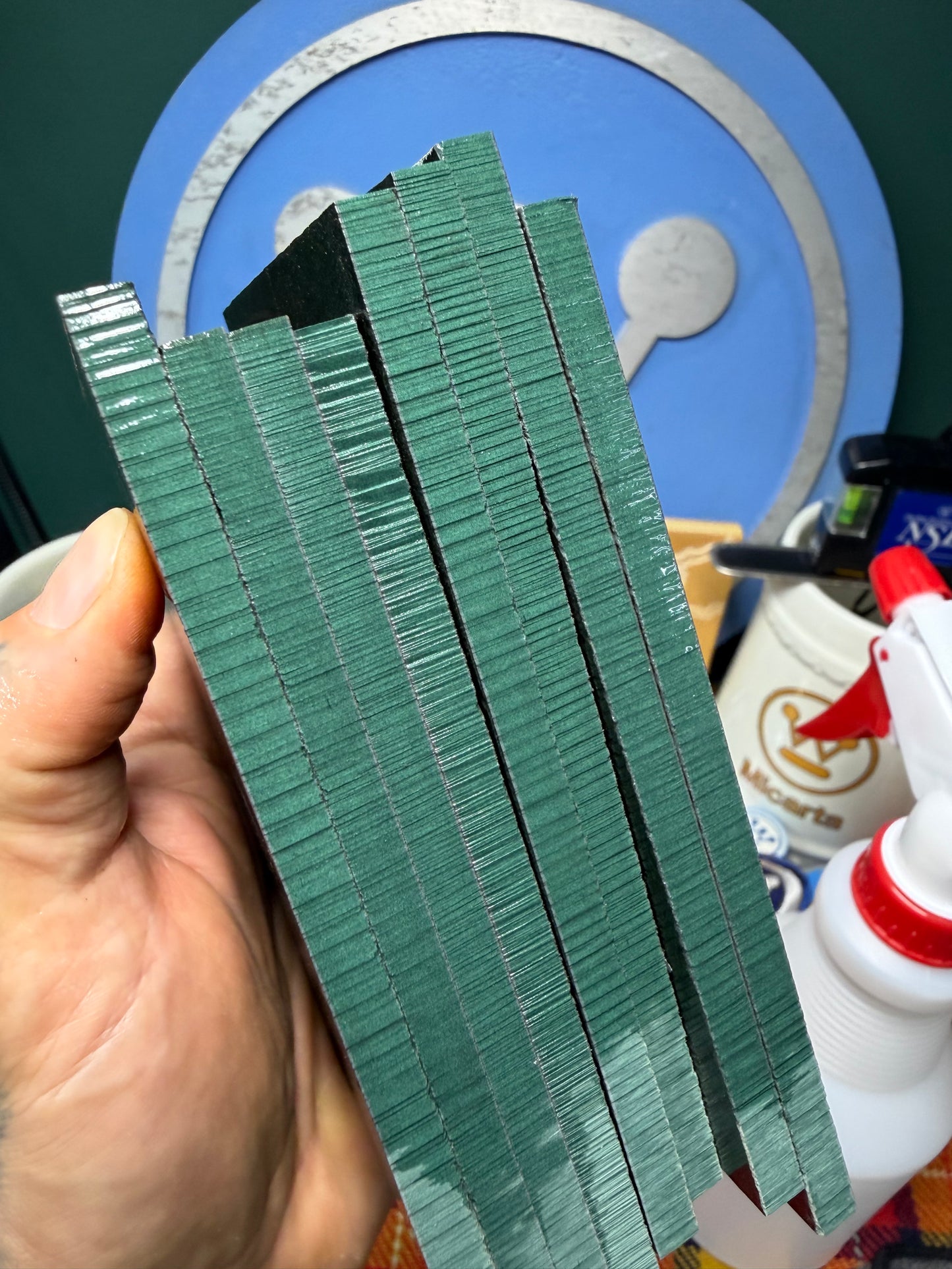 Vintage Emerald Green Paper 4 15/16" x 2 15/16" x 1/4"