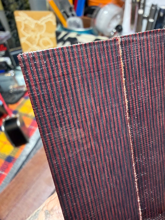 Vintage Westinghouse Layered Linen (Red/Black) Crosscut 4 9/16” x 1” x .19”