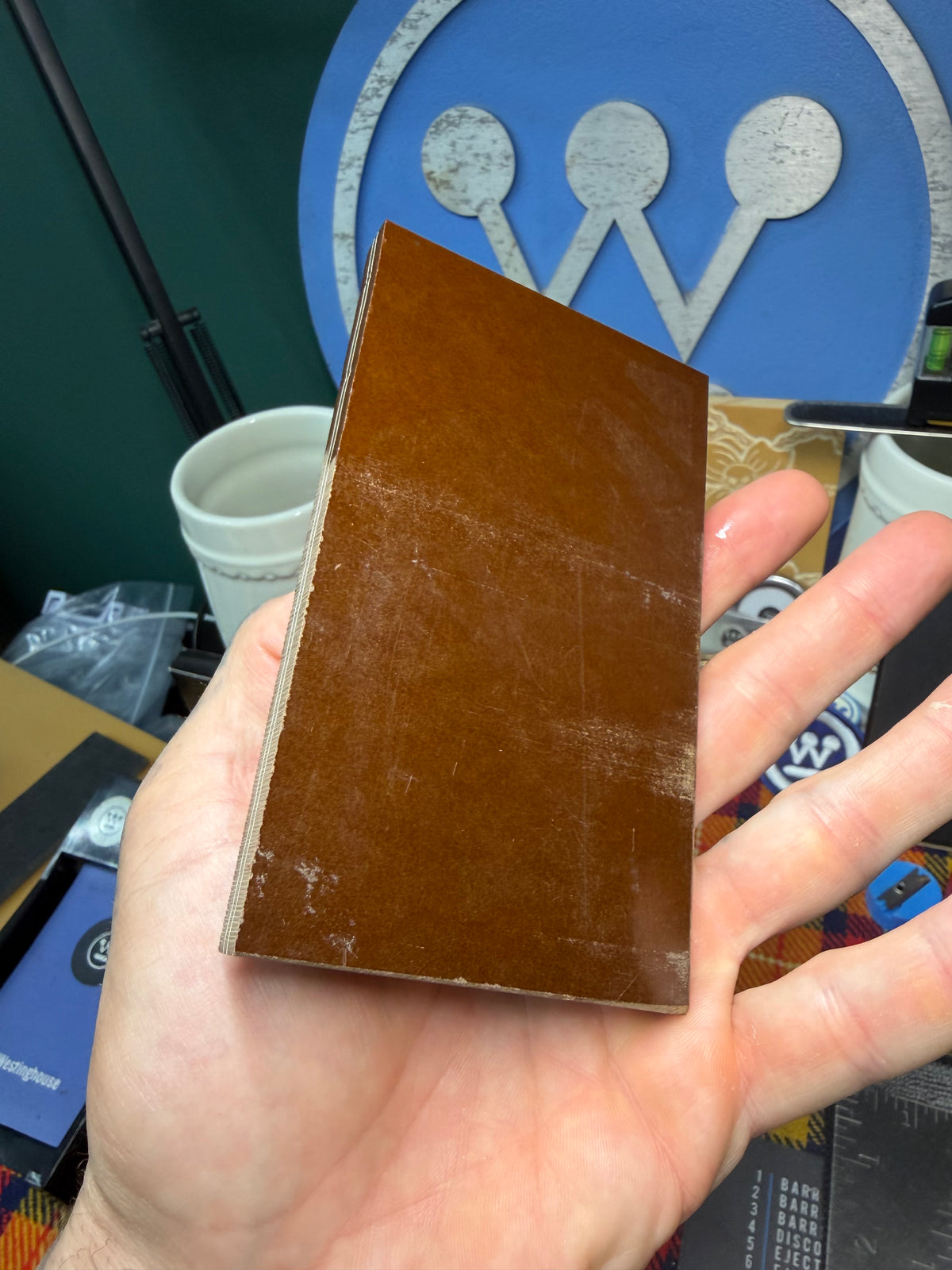 Westinghouse “Tootsie Roll” Ivorite Paper Micarta 4 15/16”x2 15/16”x3/8”