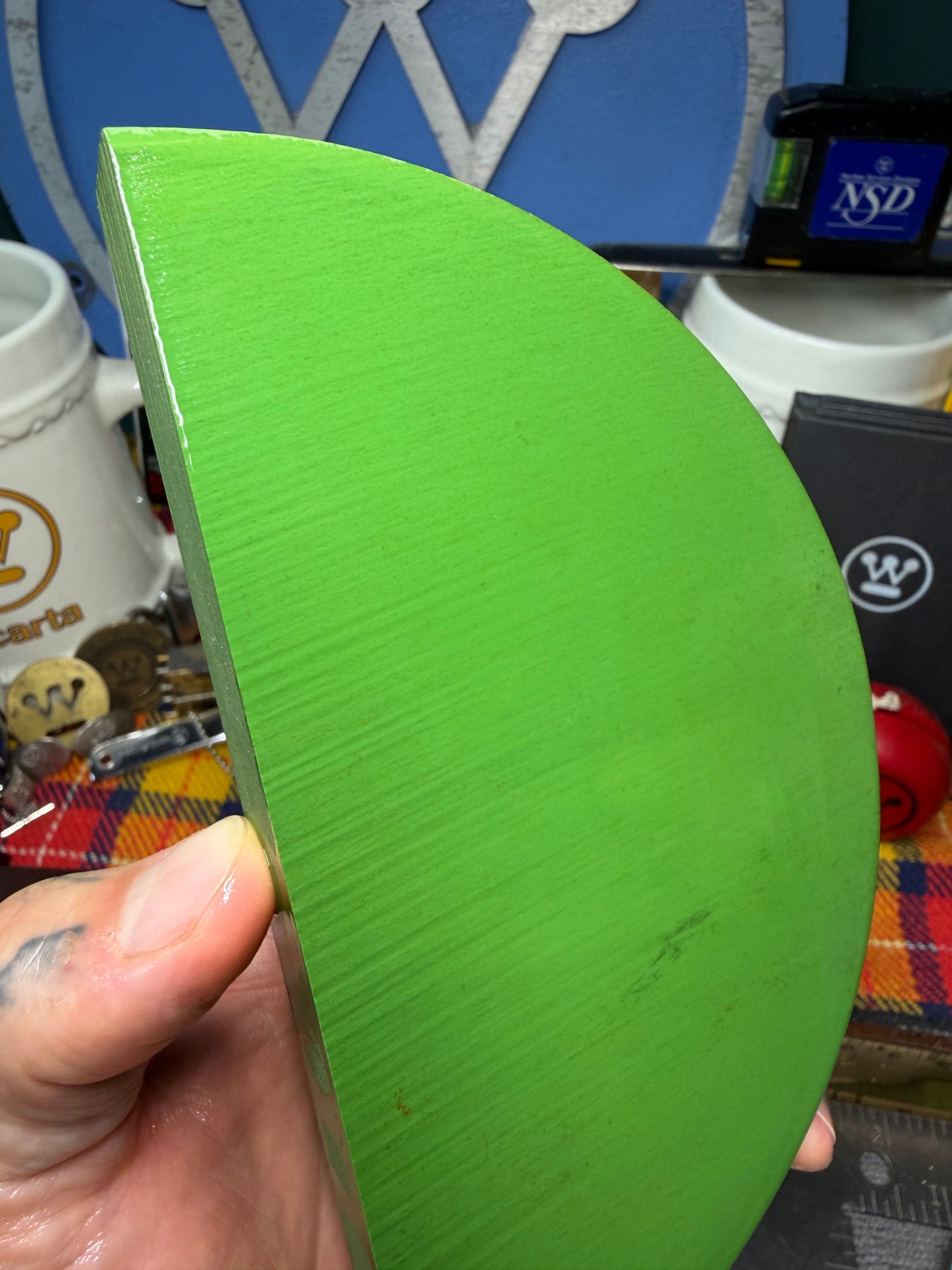 Antique Lime Green Bakelite Block 6 1/4" x 3 1/4" x .65"
