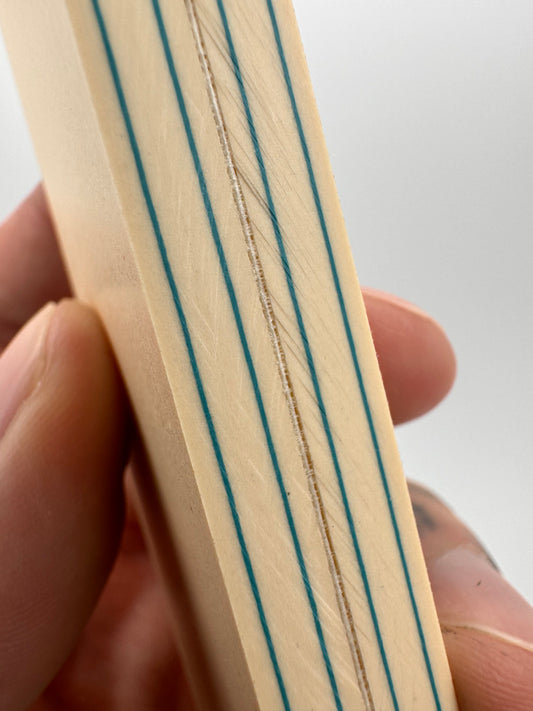 Westinghouse Late-Era Ivory Paper (Turquoise/Seafoam Lines) 5" x 1 1/2" x .23"