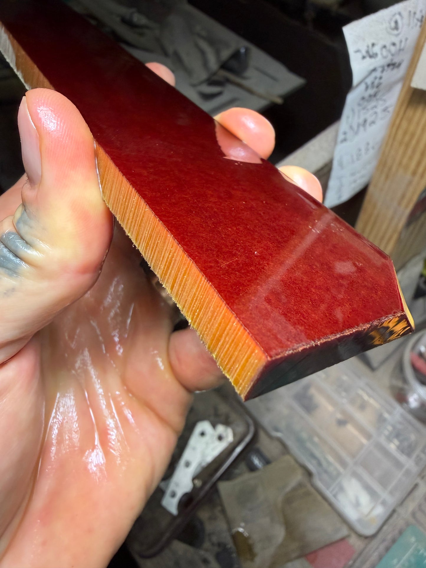 Classic Vintage Butterscotch Paper Micarta 5” x 2 15/16” x .328”