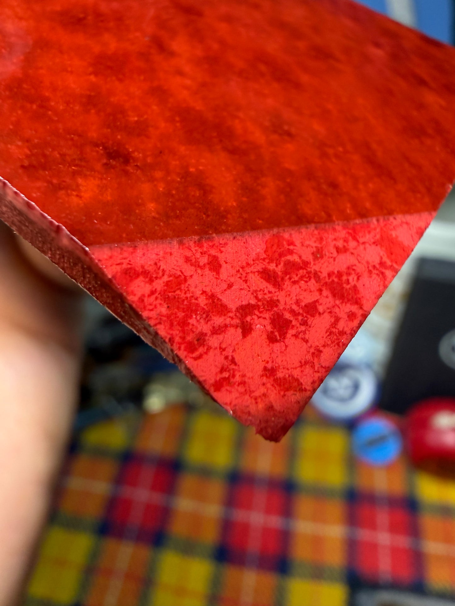 Vintage 2-Tone Speckled Red Bakelite 10 5/8” x 2 3/16” x .15