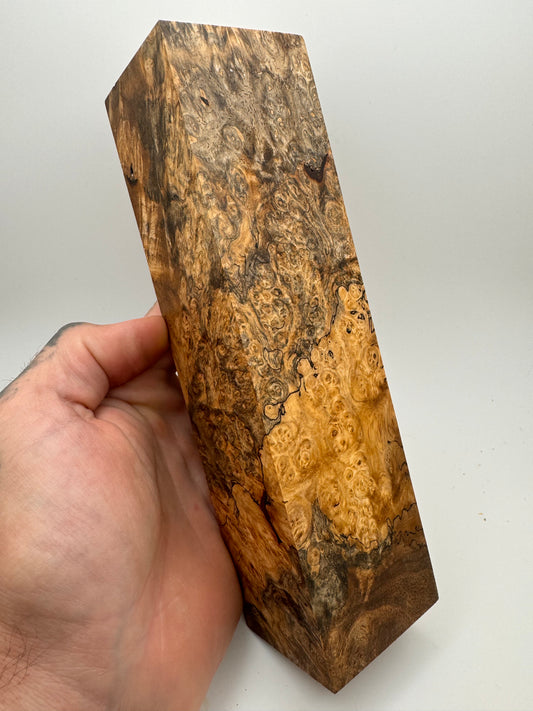 Stabilized Spalted Amboyna Burl Block (2) 7 5/8” x 2” x 1 15/16”