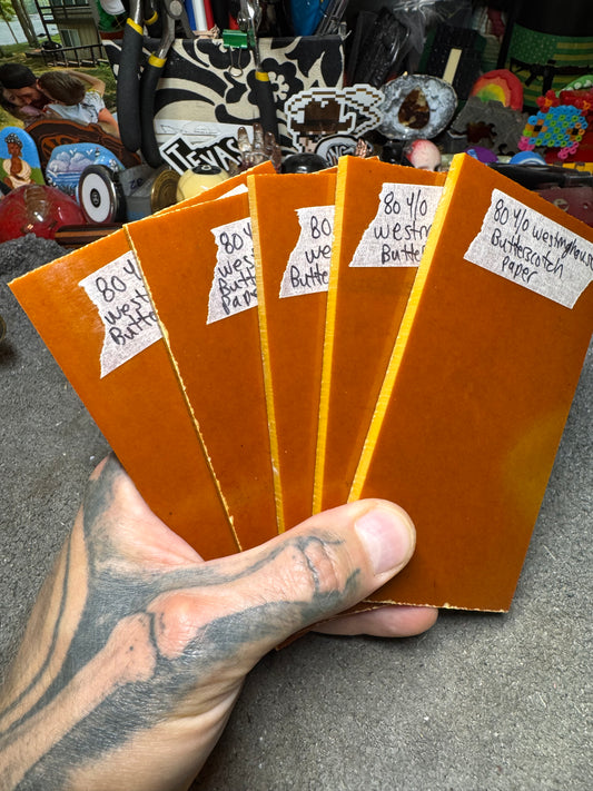 80 Year Old Westinghouse Butterscotch Paper Micarta Scales 5 3/4” x 1 5/8” x 3/16”