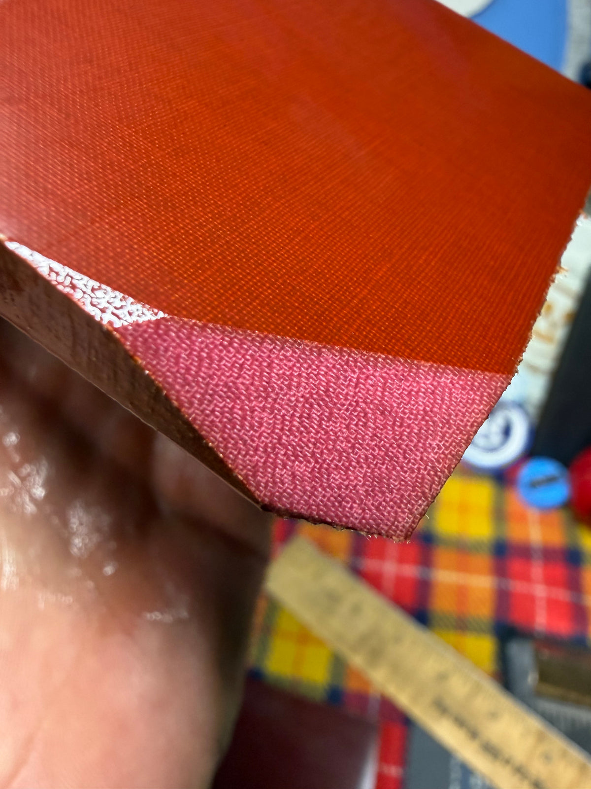 Vintage Coral Linen (Bob Dozier) 6" x 3" x .27"