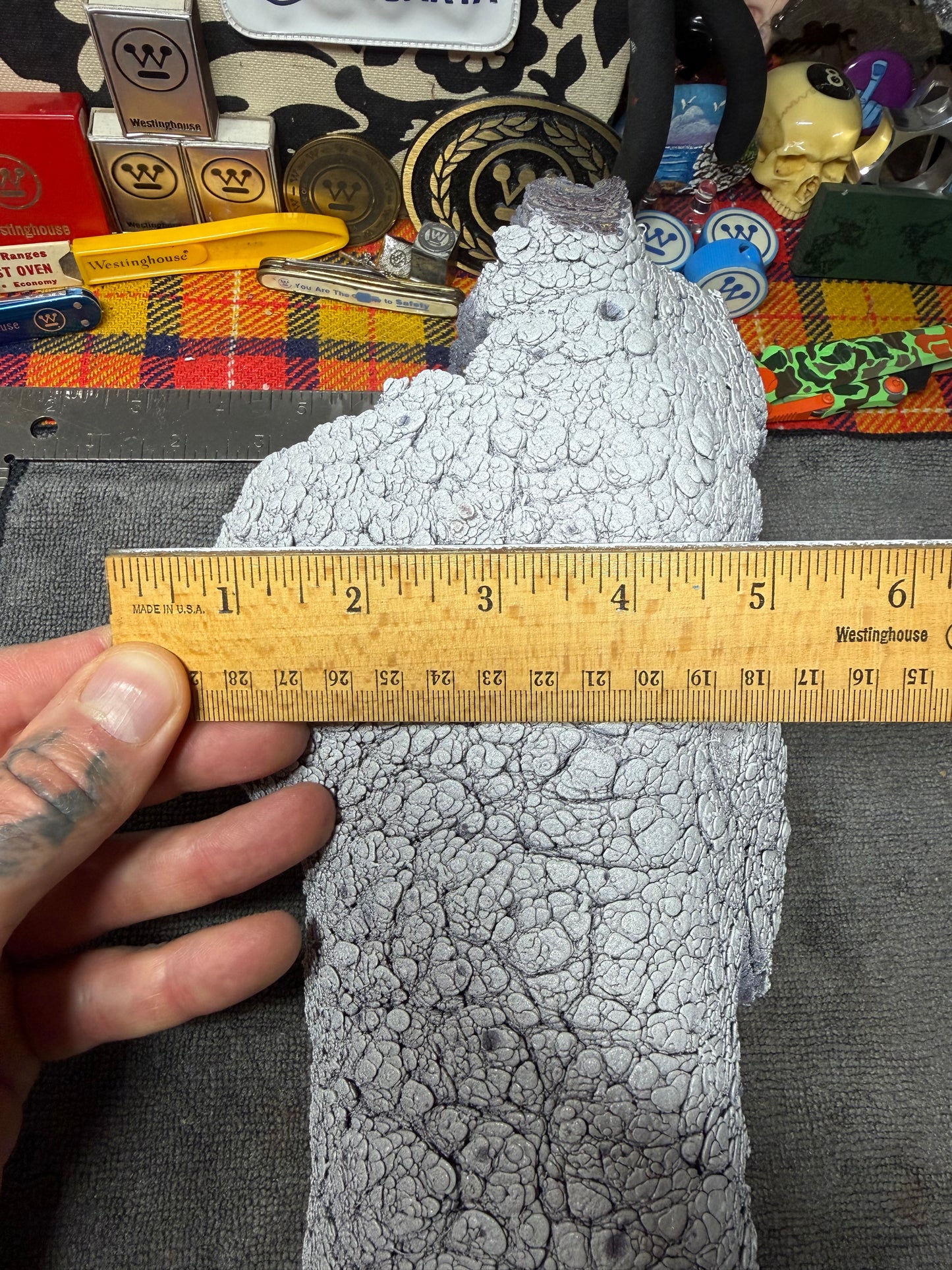 Kenworth Dragonskin Fordite 13 1/2" x 3 1/2 - 5 1/4" x 1.1 - 1.4”