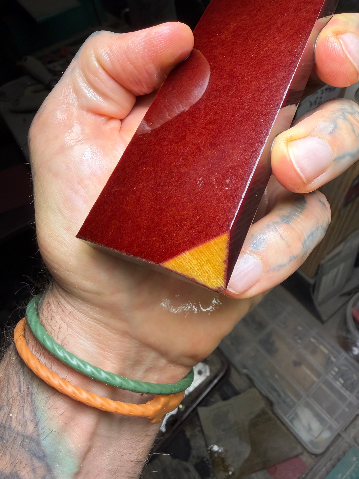 Classic Vintage Butterscotch Paper Micarta 5” x 2 15/16” x .328”