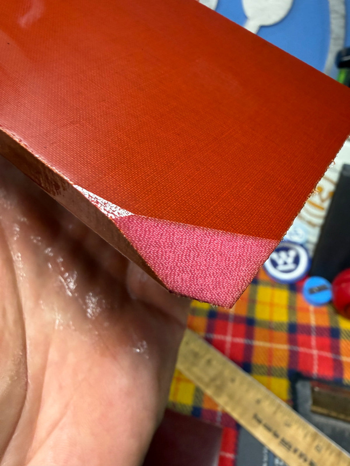Vintage Coral Linen (Bob Dozier) 6" x 3" x .27"