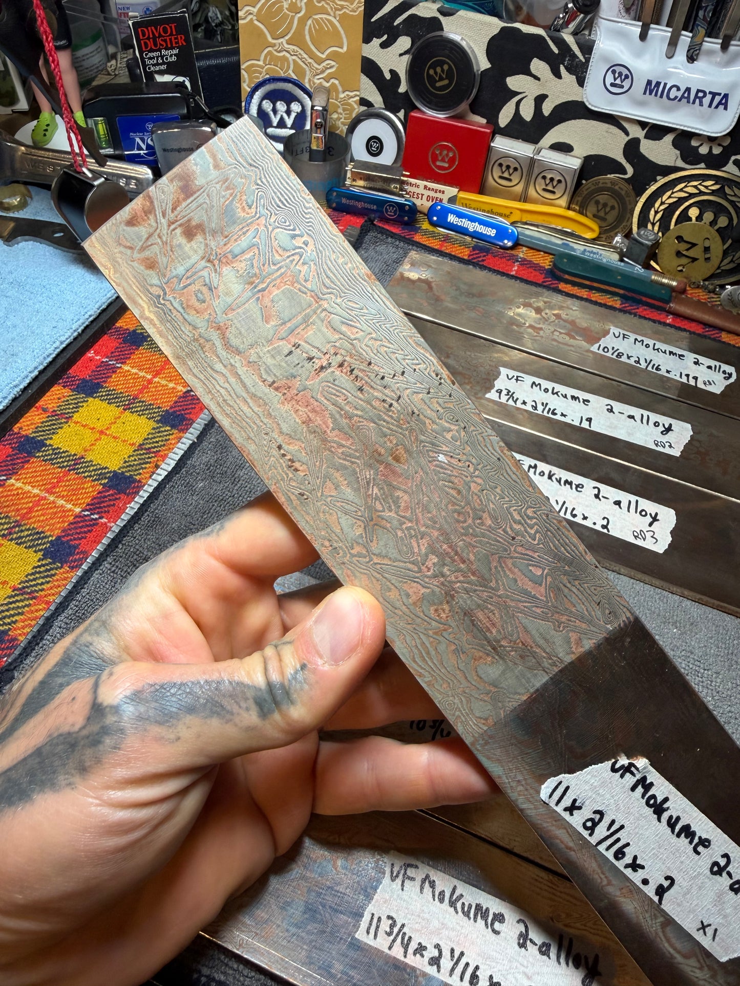 Vegas Forge 2-Alloy (Nickel/Copper) Mokume Gane - Multiple Sizes/Patterns